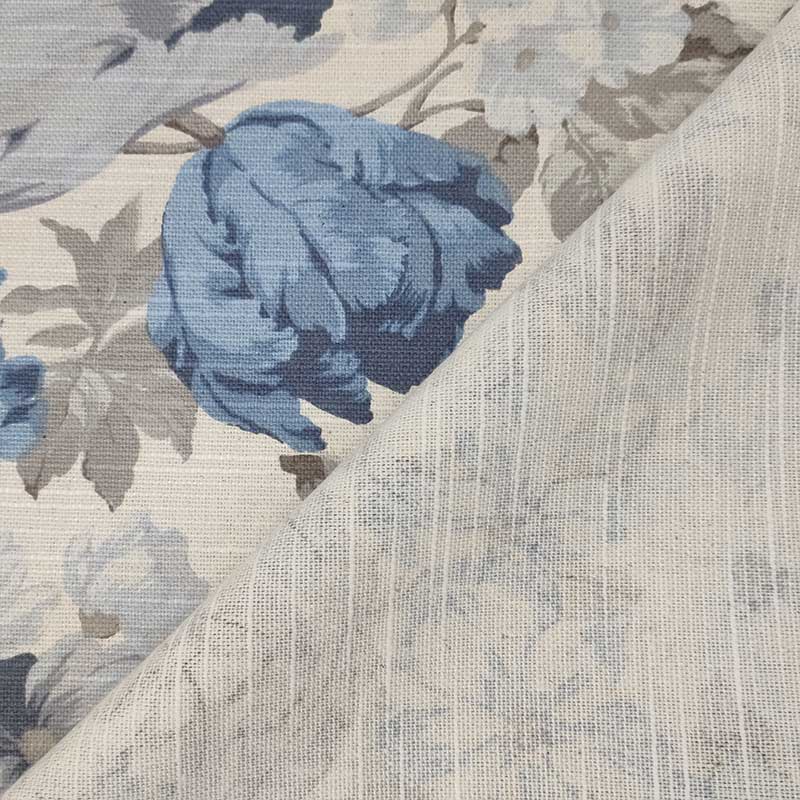 Tissu en coton mélangé Grande fleur bleue Image