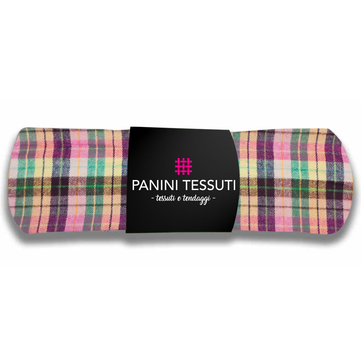 Tartan Baumwollmischung Scamp Lila Rosa Gelb