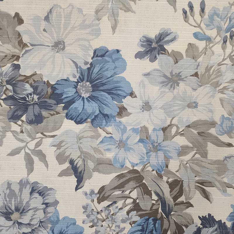 Tissu en coton mélangé Grande fleur bleue Image