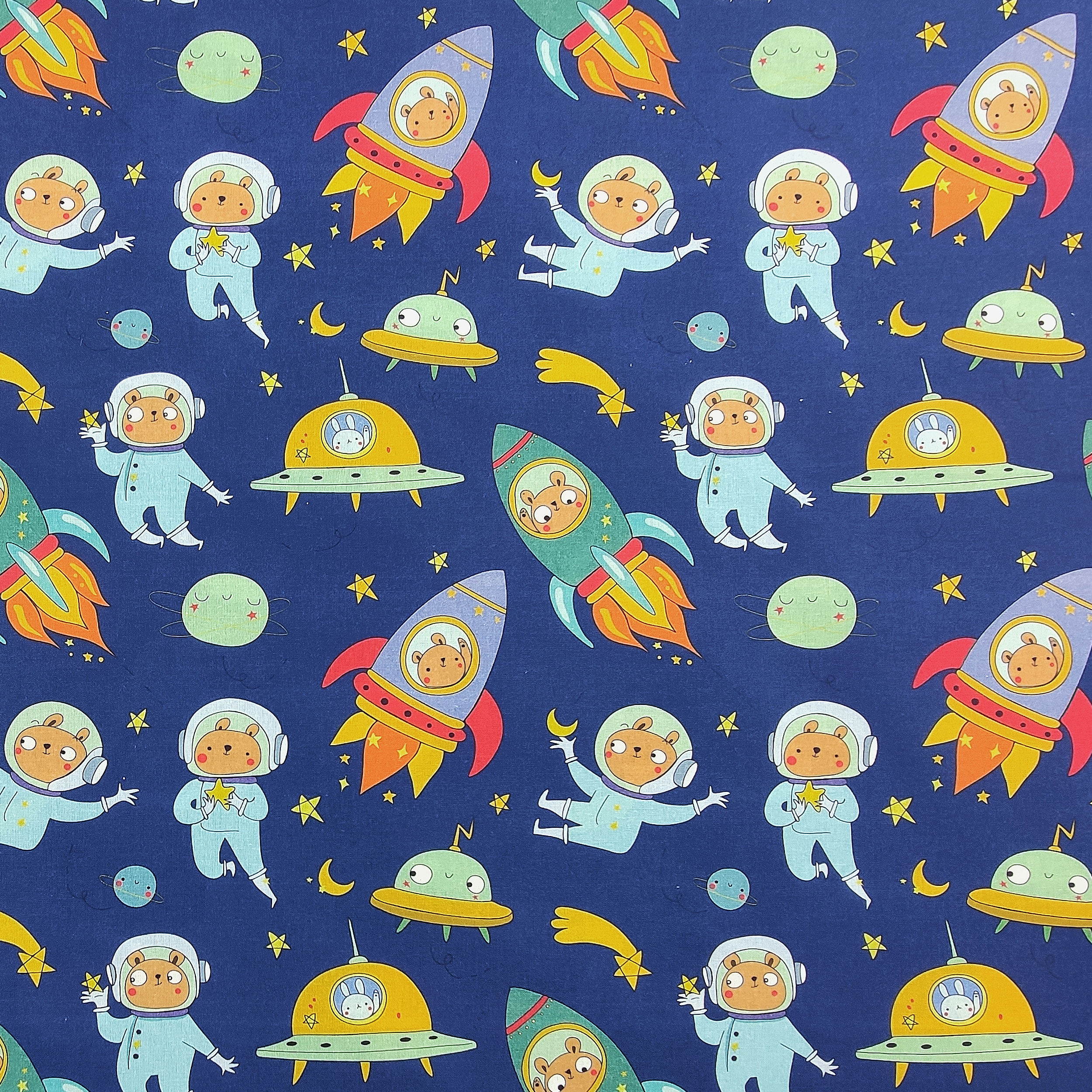 Oursons astronautes en coton - Panini Fabrics