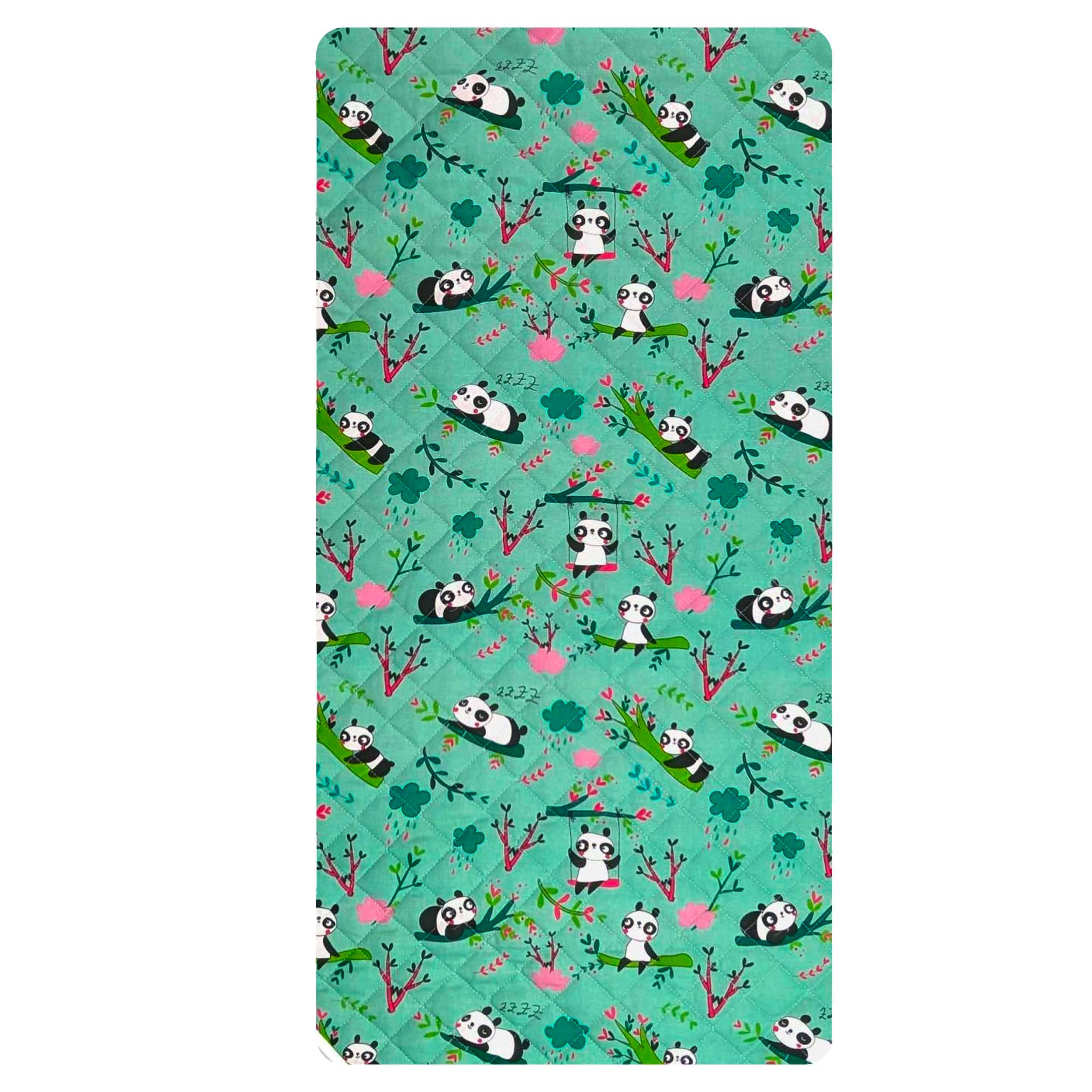 Panda Blanket Mint Green Background Image