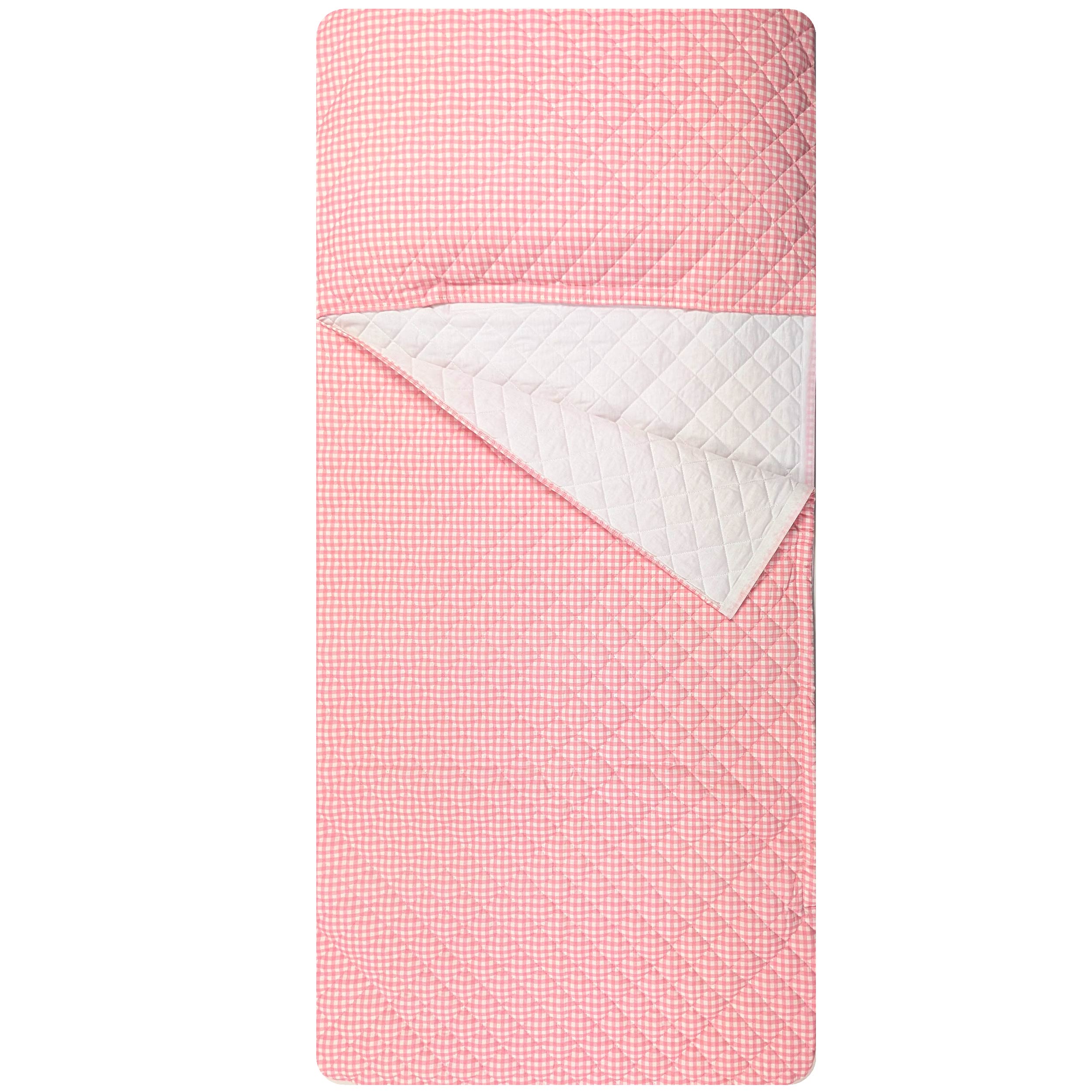 Baby Pink Gingham Baby Sleeping Bag Image