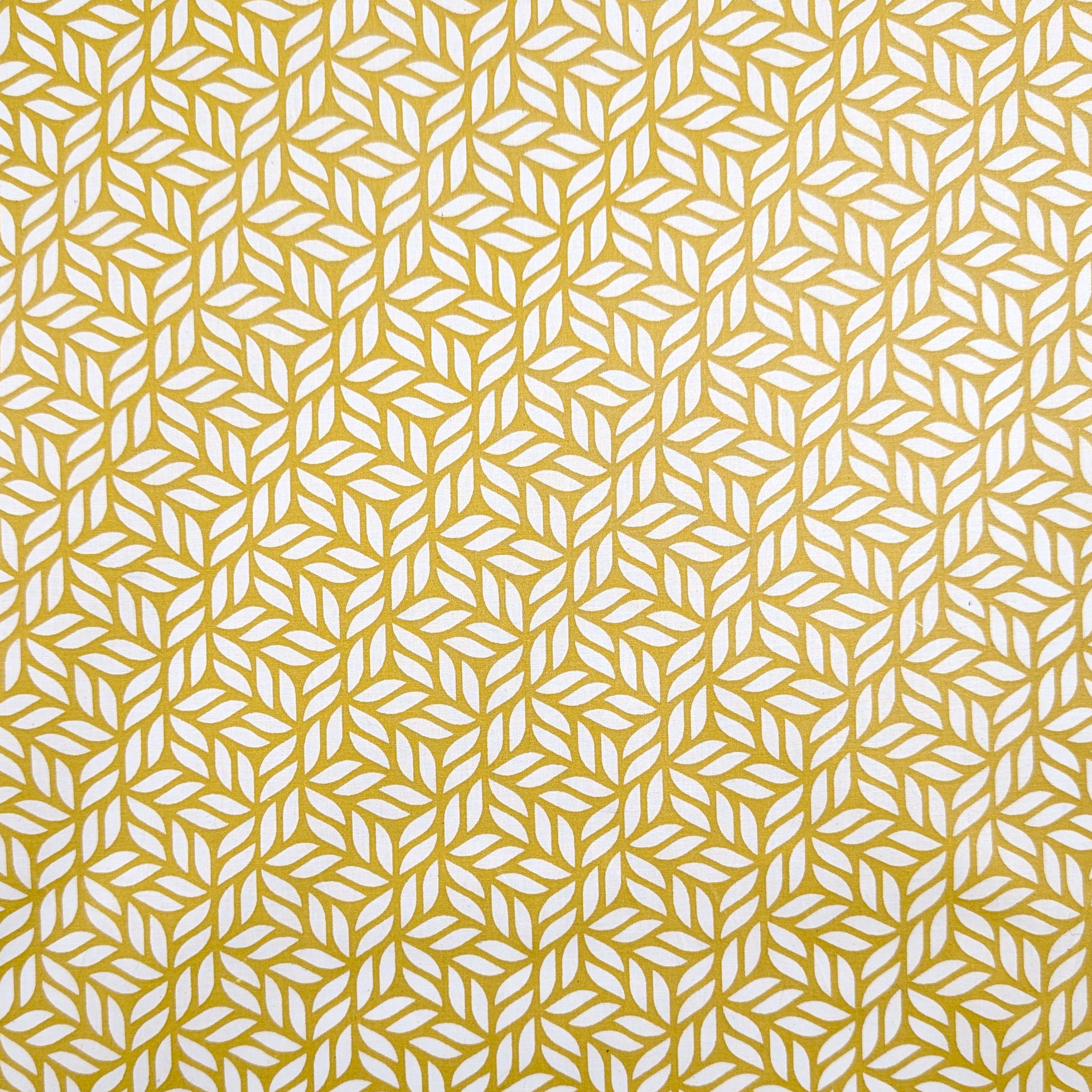 Enduite Tablecloth Fabric Stain-Free Mustard Abstract Leaves Image