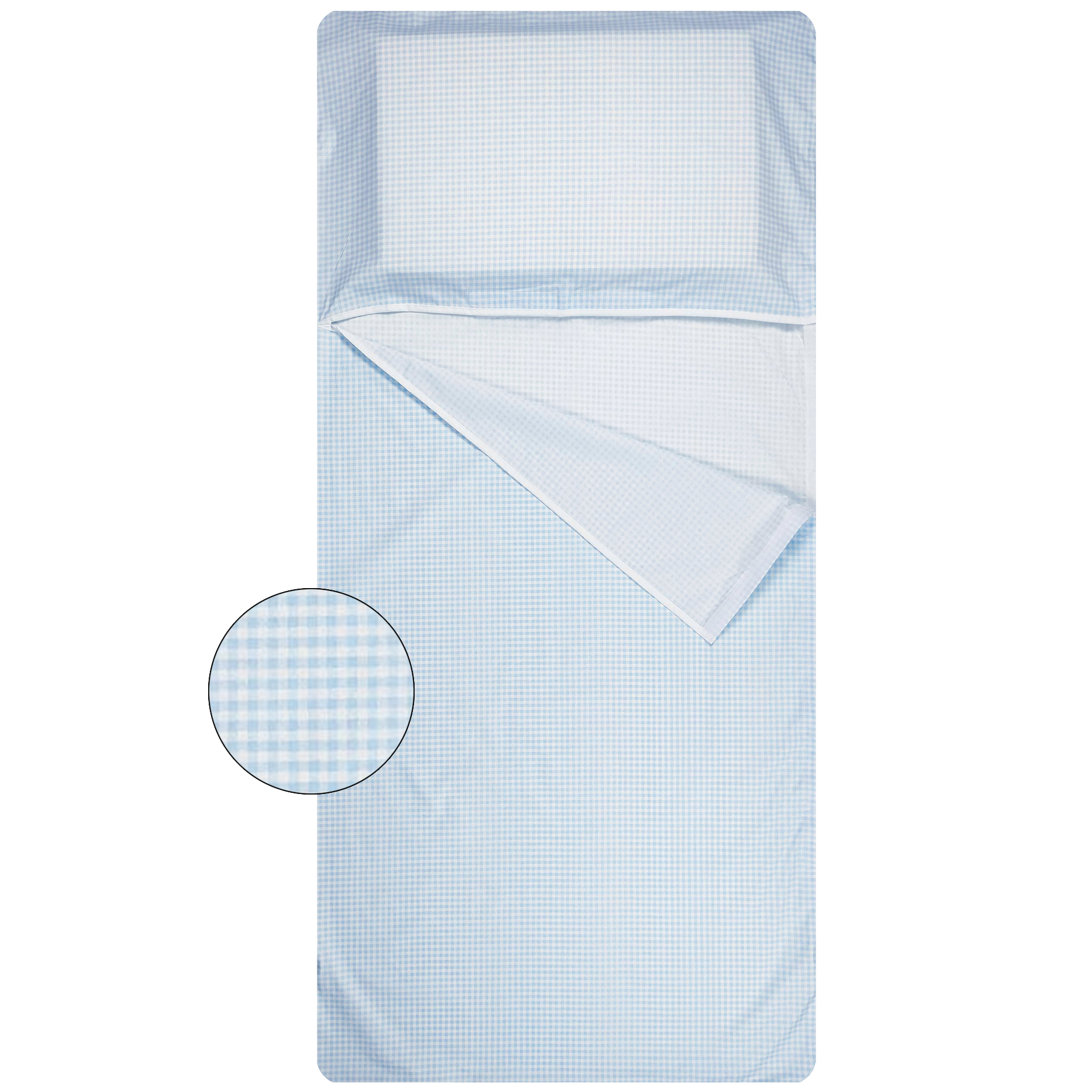 Sac de couchage d'été carré bleu clair