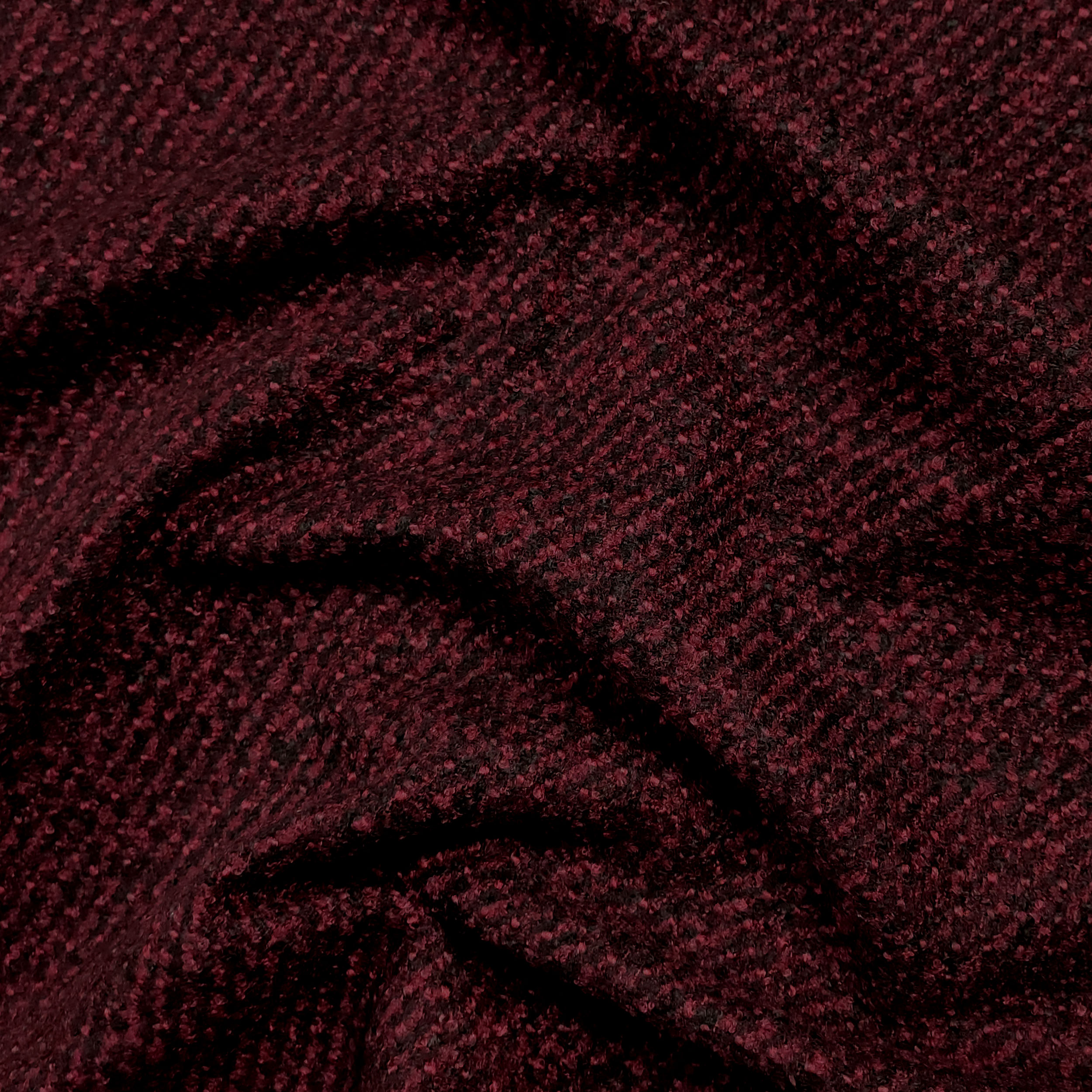 Manteau en tweed bordeaux et noir
