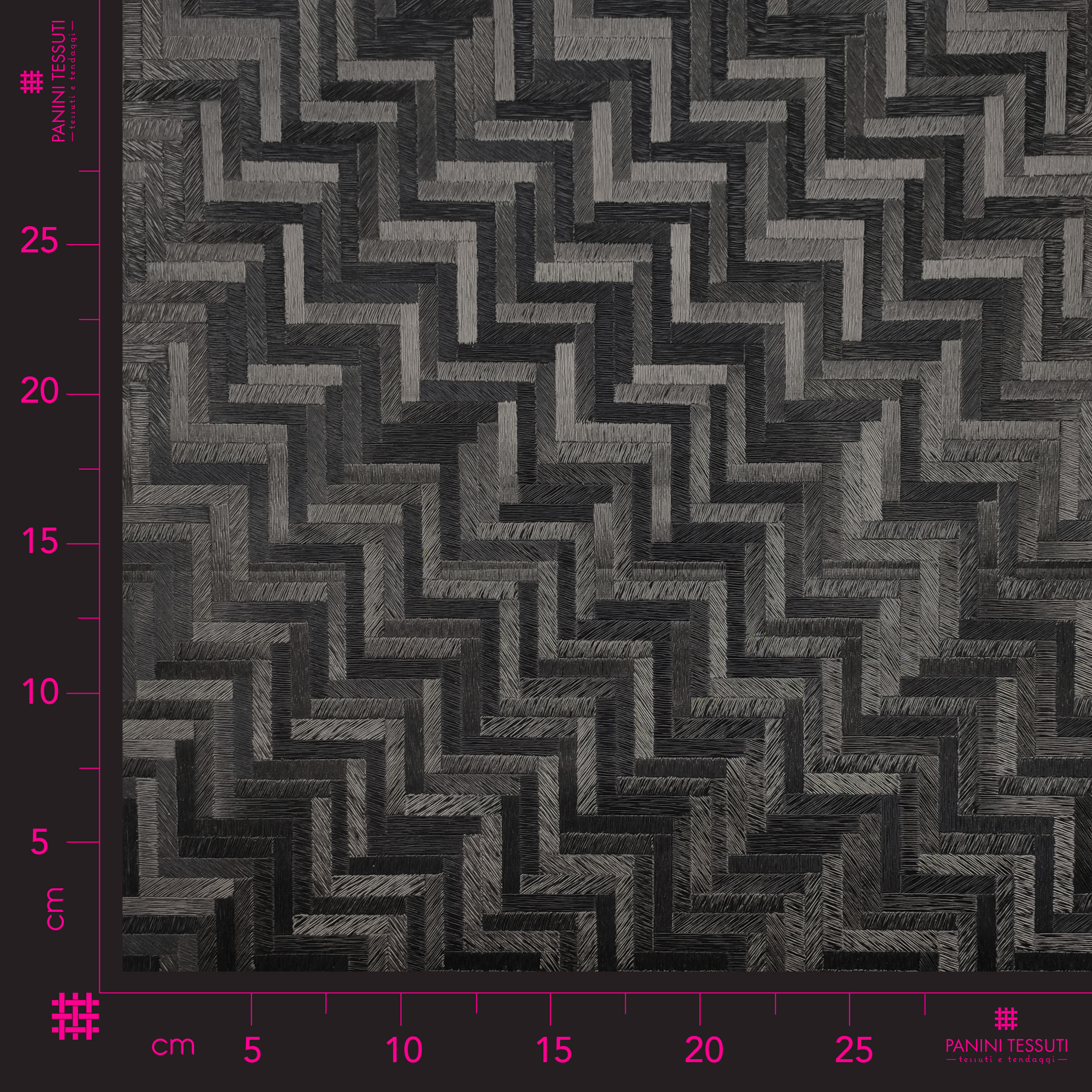 Tissu pour nappe plastifiée Géométrie des lignes Noir Image