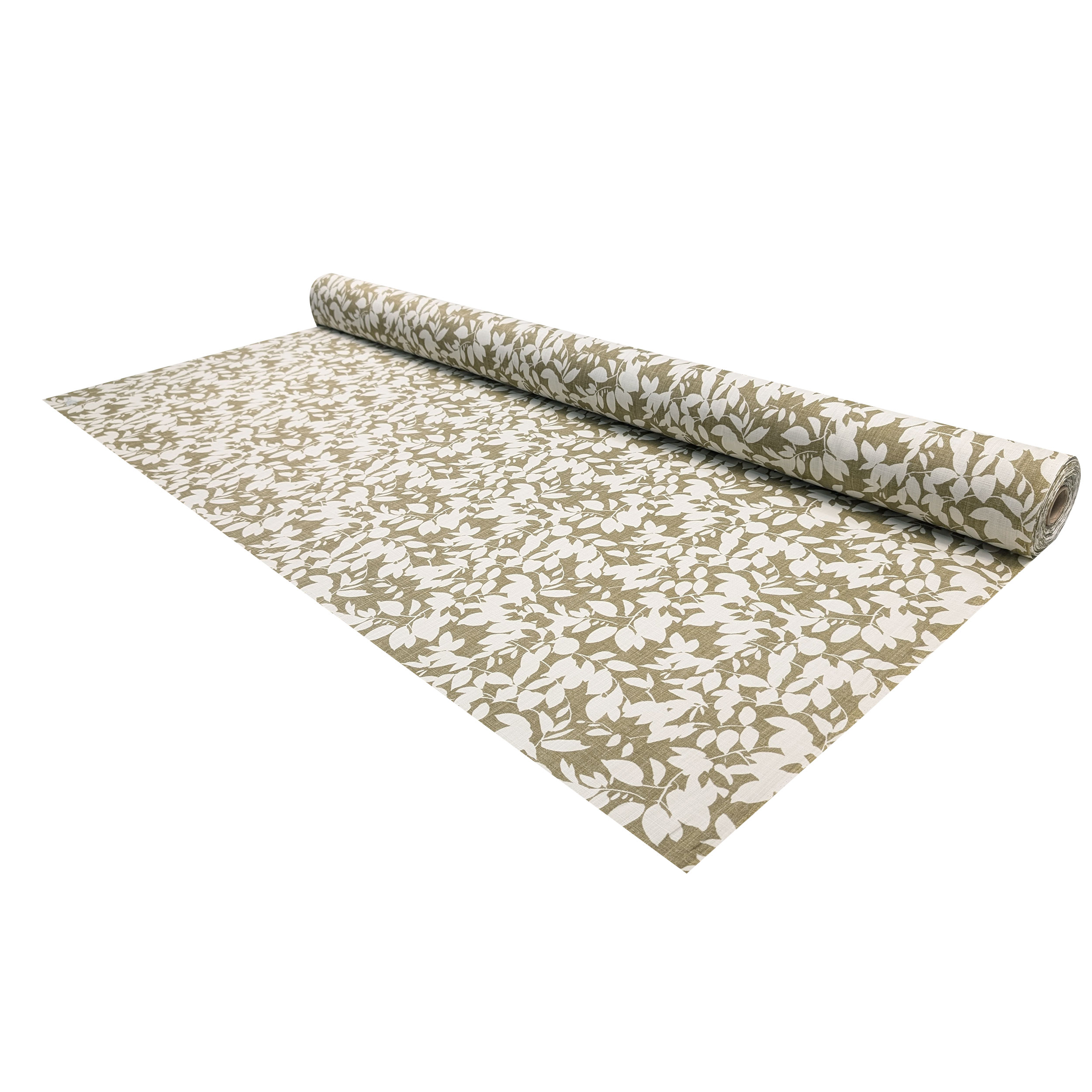 Cotton Linen Decor Leaves Background Olive Image