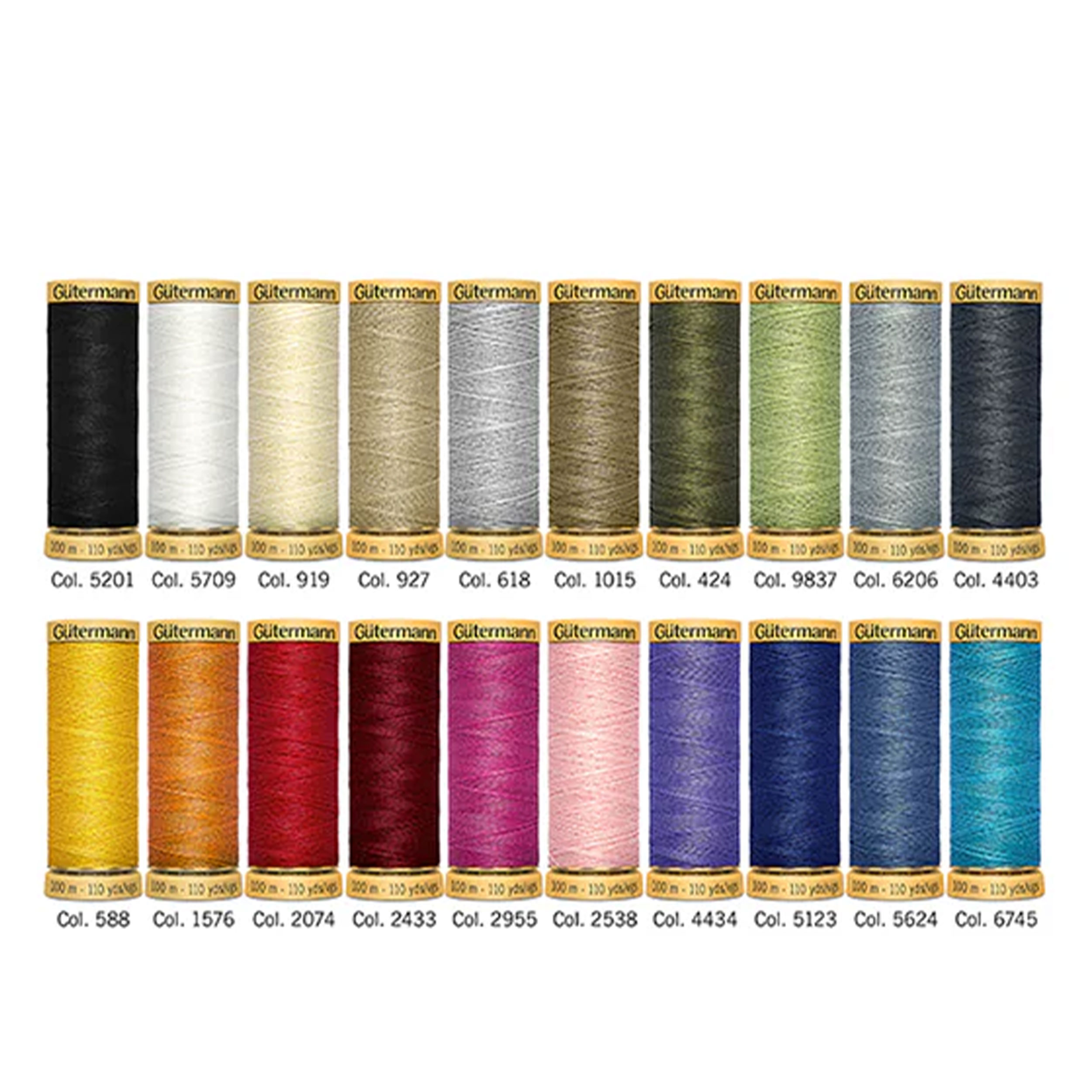 Hilo de algodón Gutermann 100 m 20 bobinas
