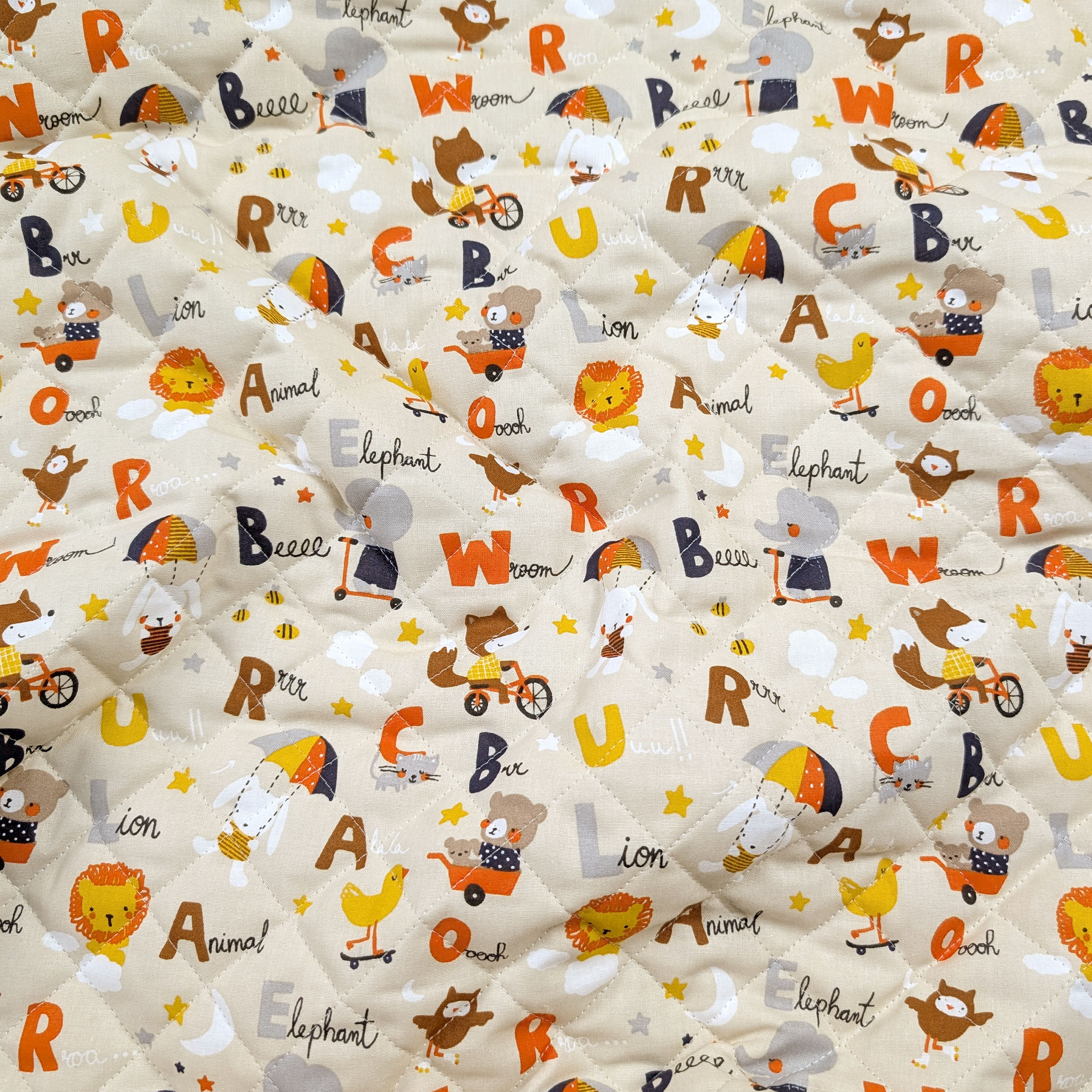 Quilted Fabric Animals and Letters Image