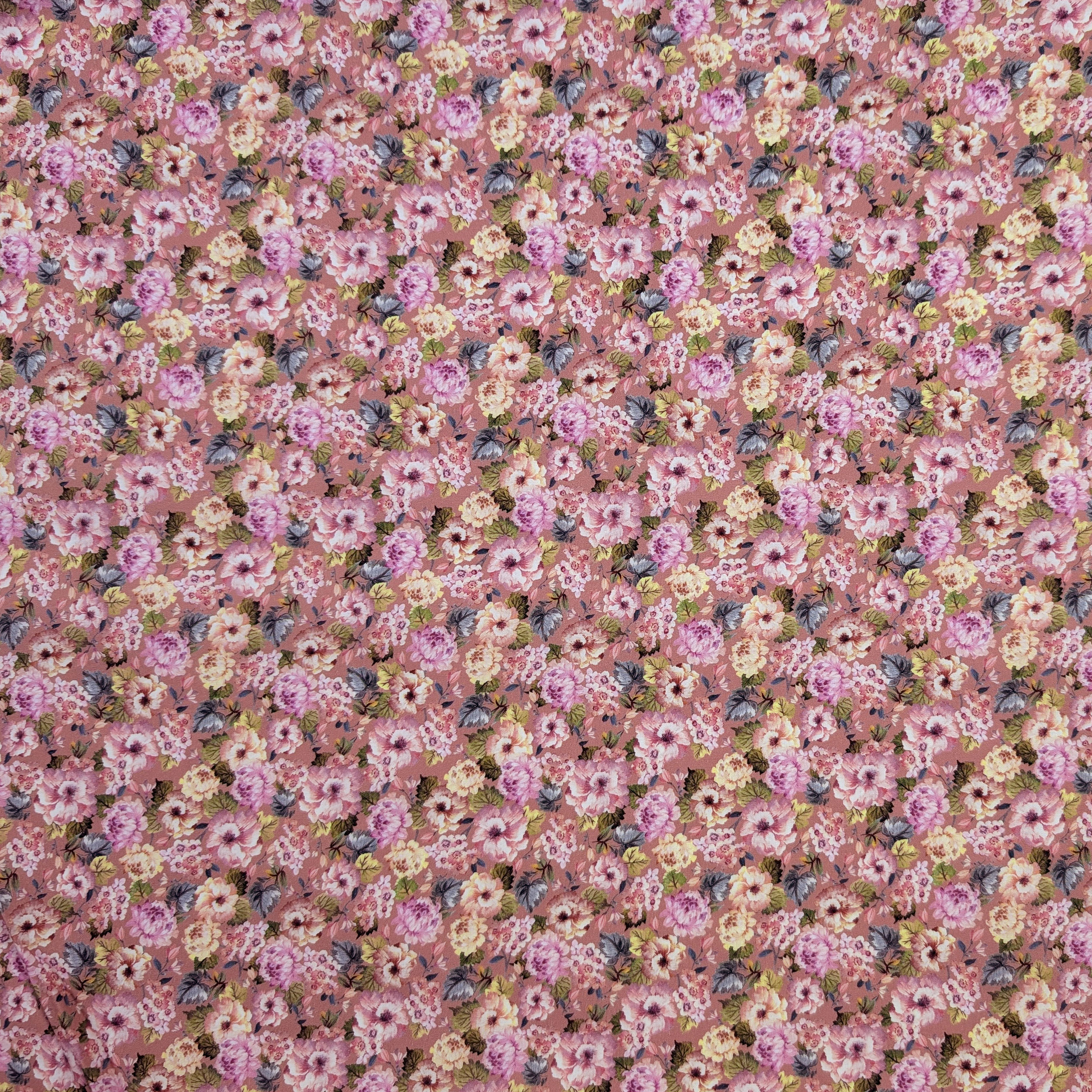Poplin Cotton Romantic Bouquet Pink Image