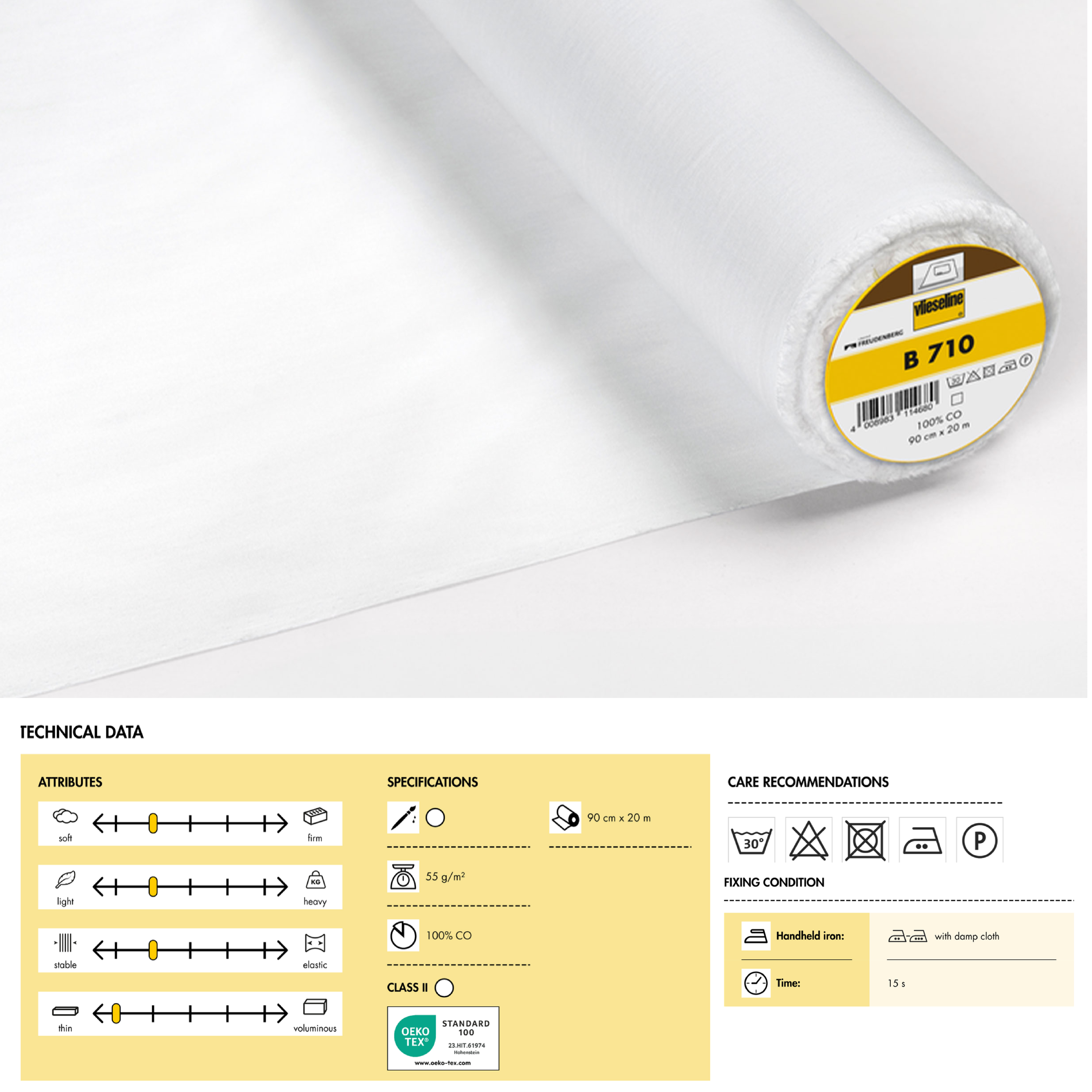 Interfaces de coton thermocollantes B710 blanc Image