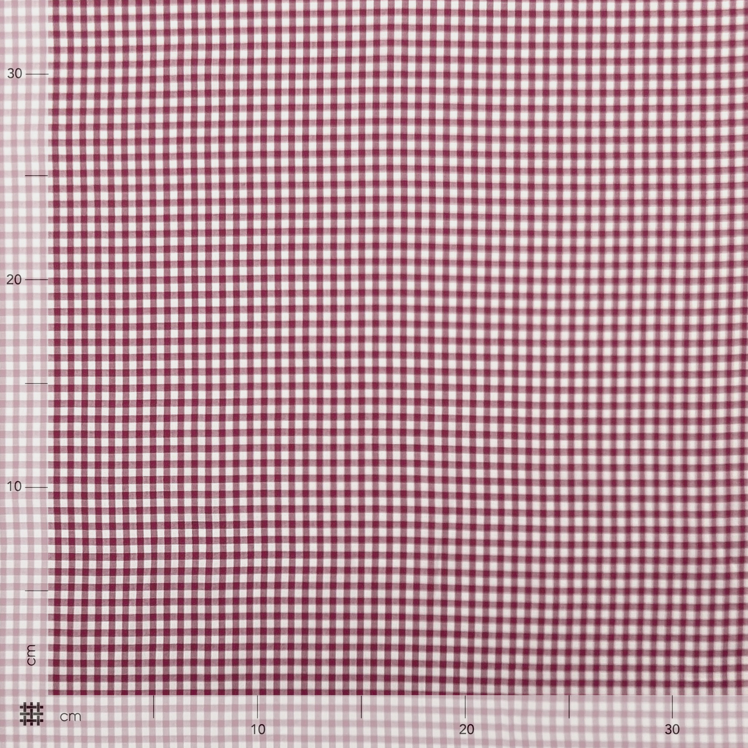 Cotton for Shirts Quadrettino Bordeaux Image