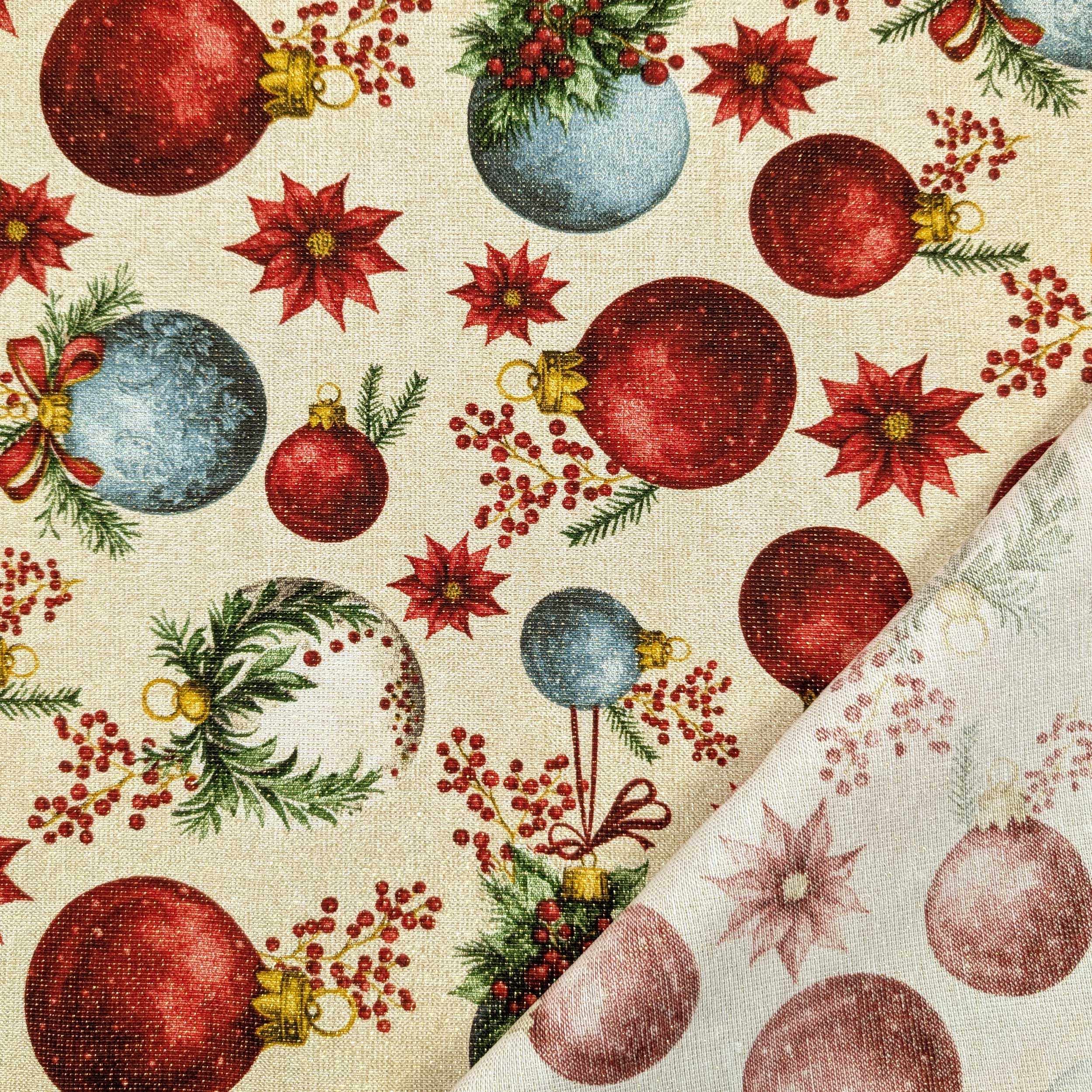 Light Gold Christmas Panama with Lurex Balls Image