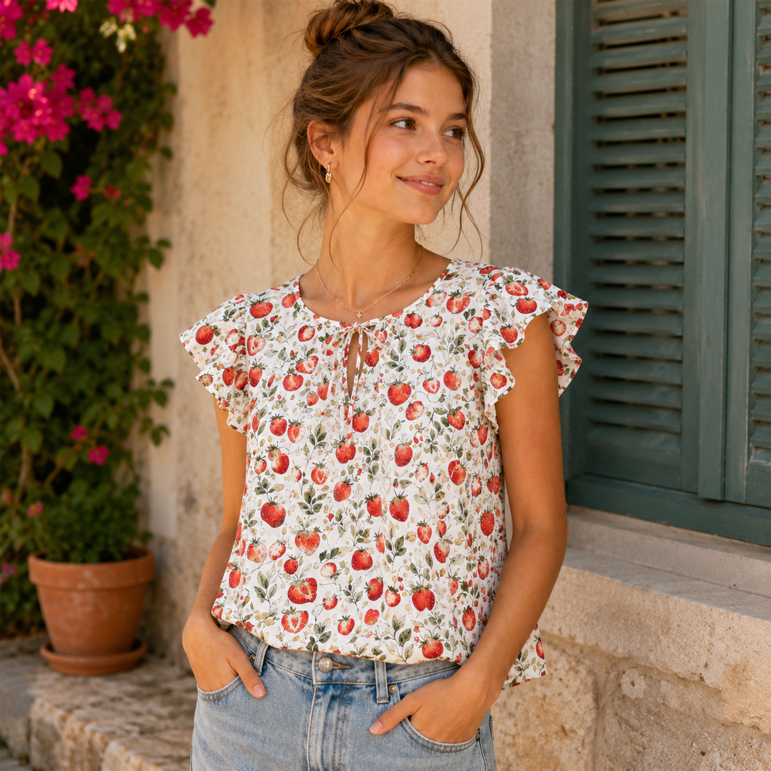 Strawberry Cotton Poplin Image