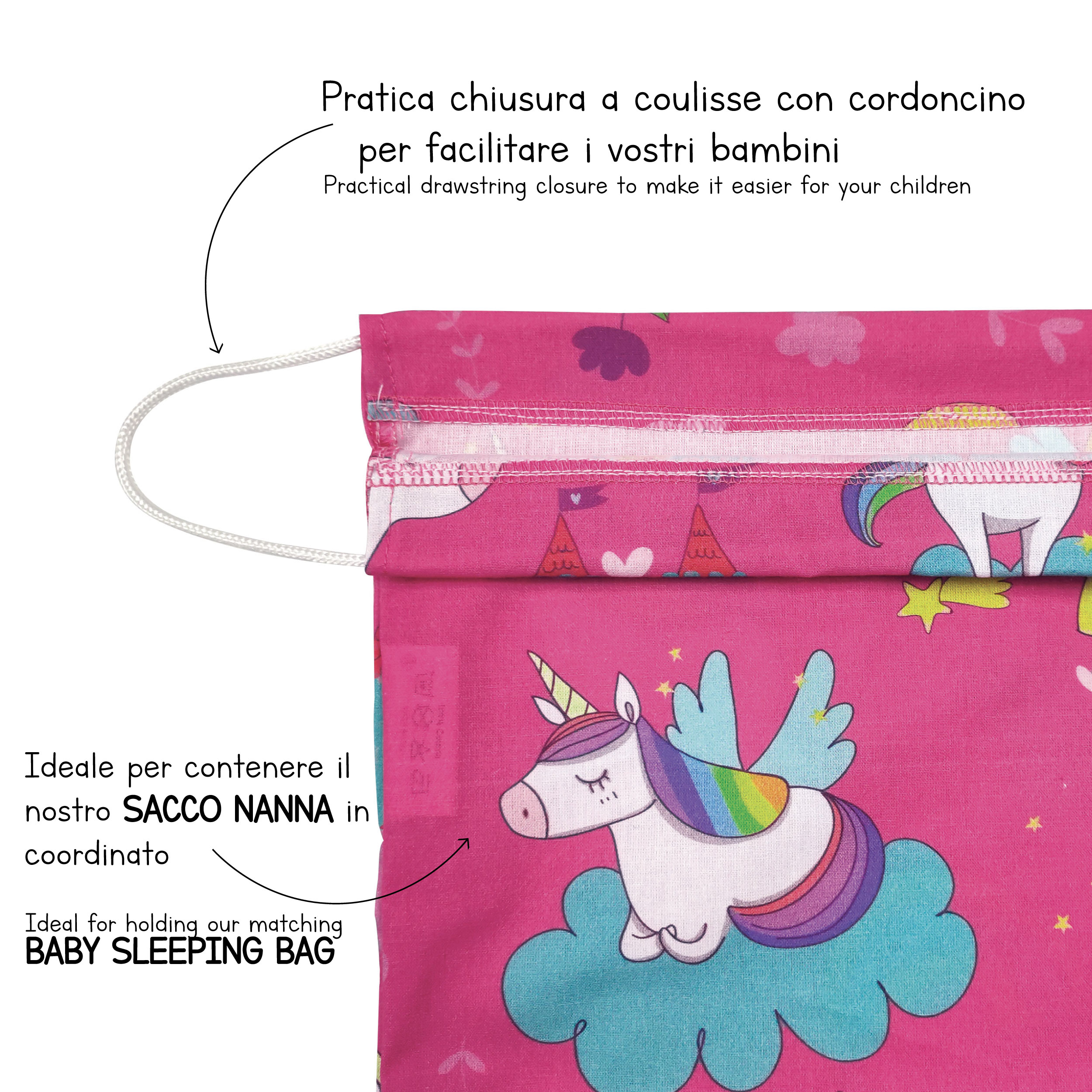 Sac à langer Licornes et châteaux - Panini Fabrics