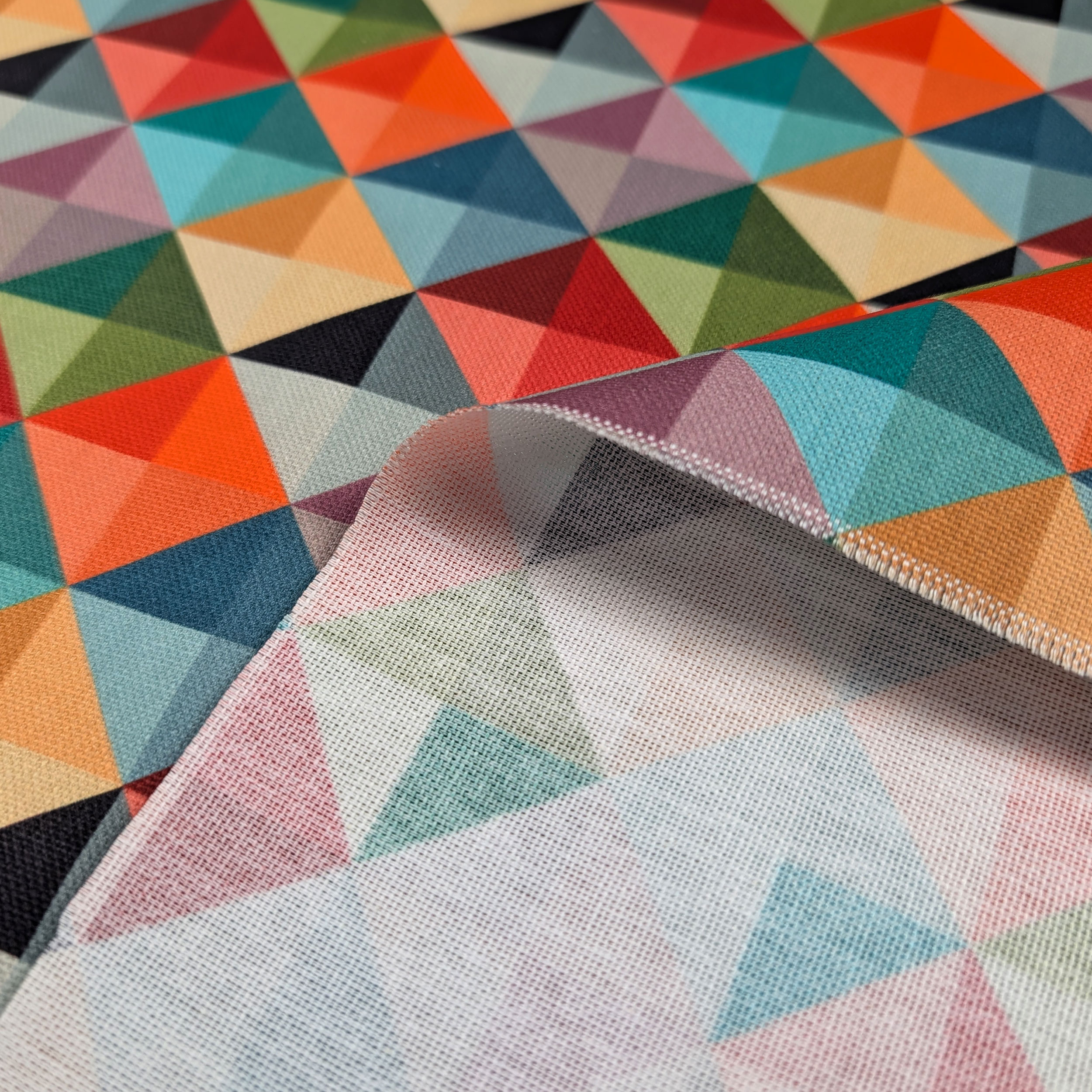 Panama Pure Cotton Geometry Multicolour Image