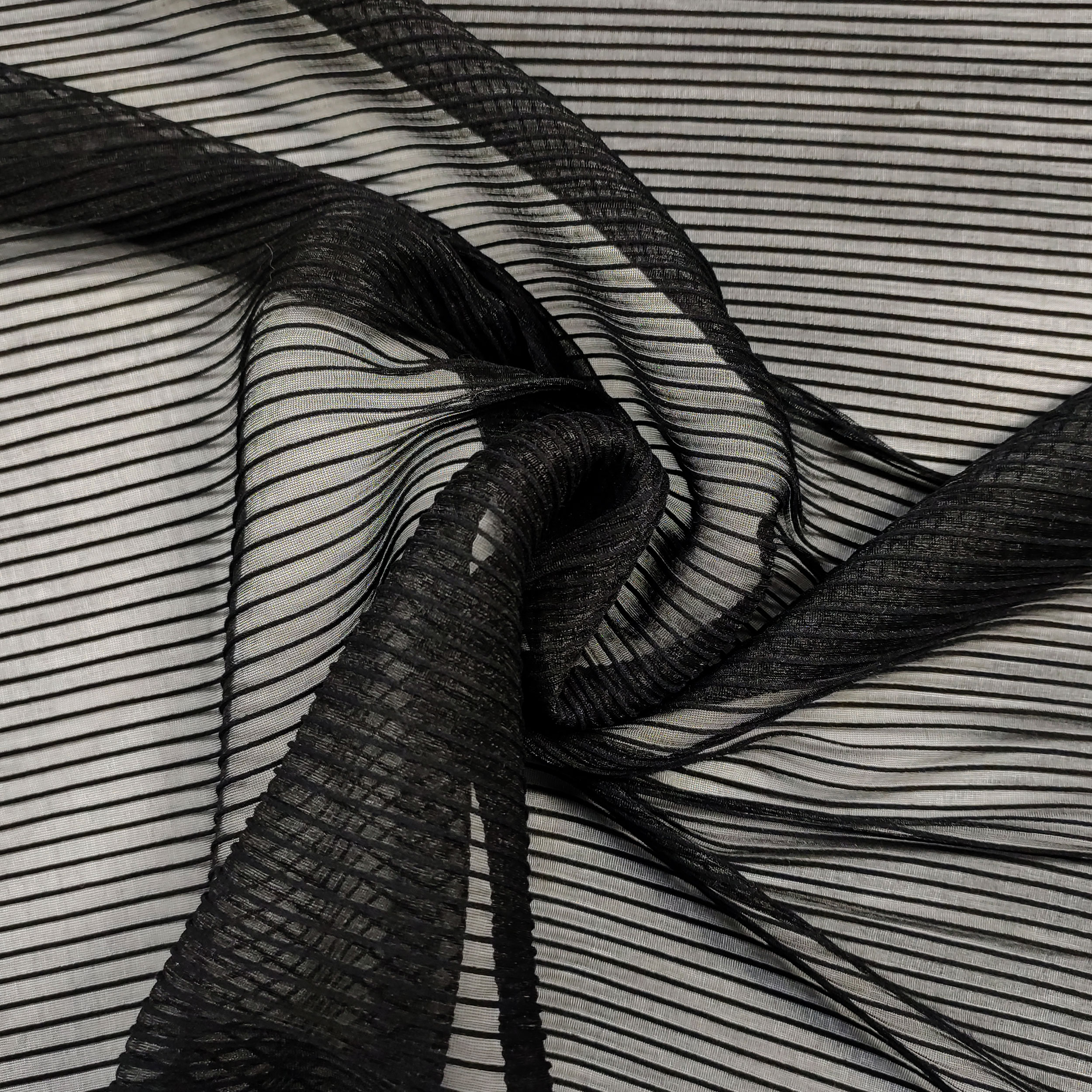 Black Embossed Elasticised Organza