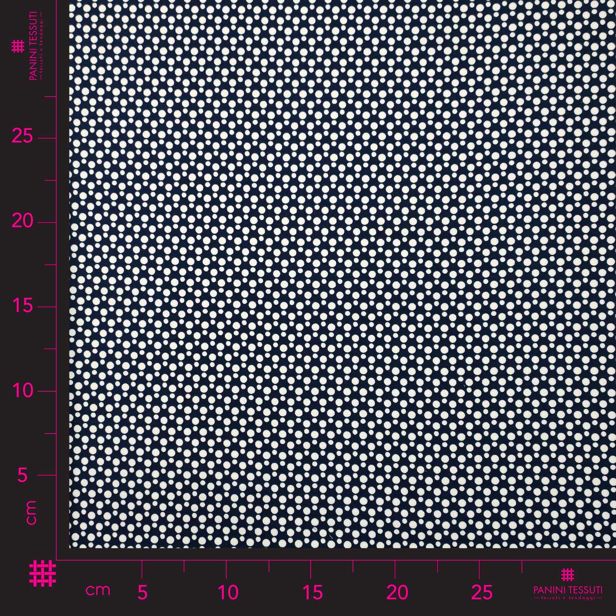 Tissu de coton à motifs Irregular White Polka Dots Blue Background Image