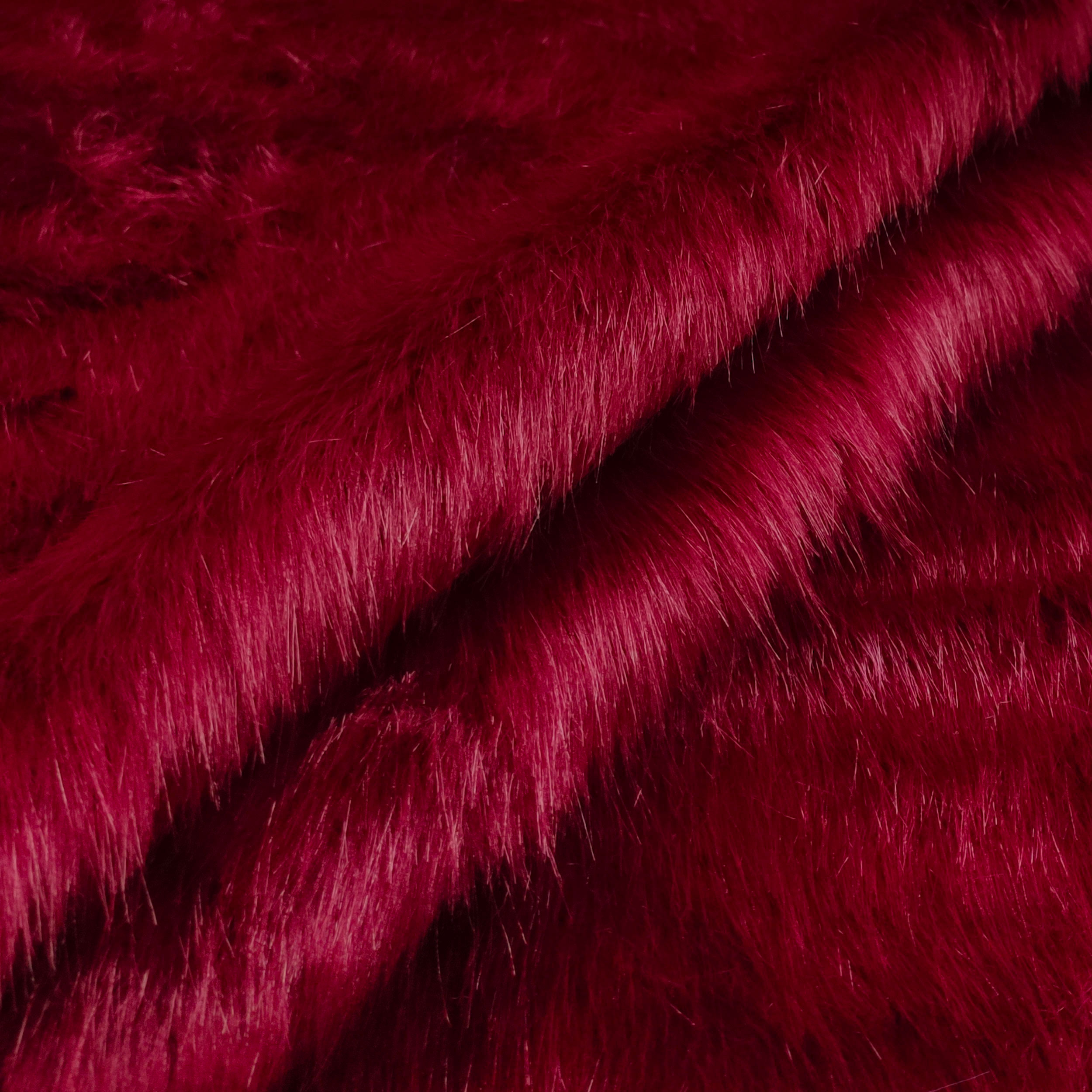 Tejido de abrigo largo rojo burdeos