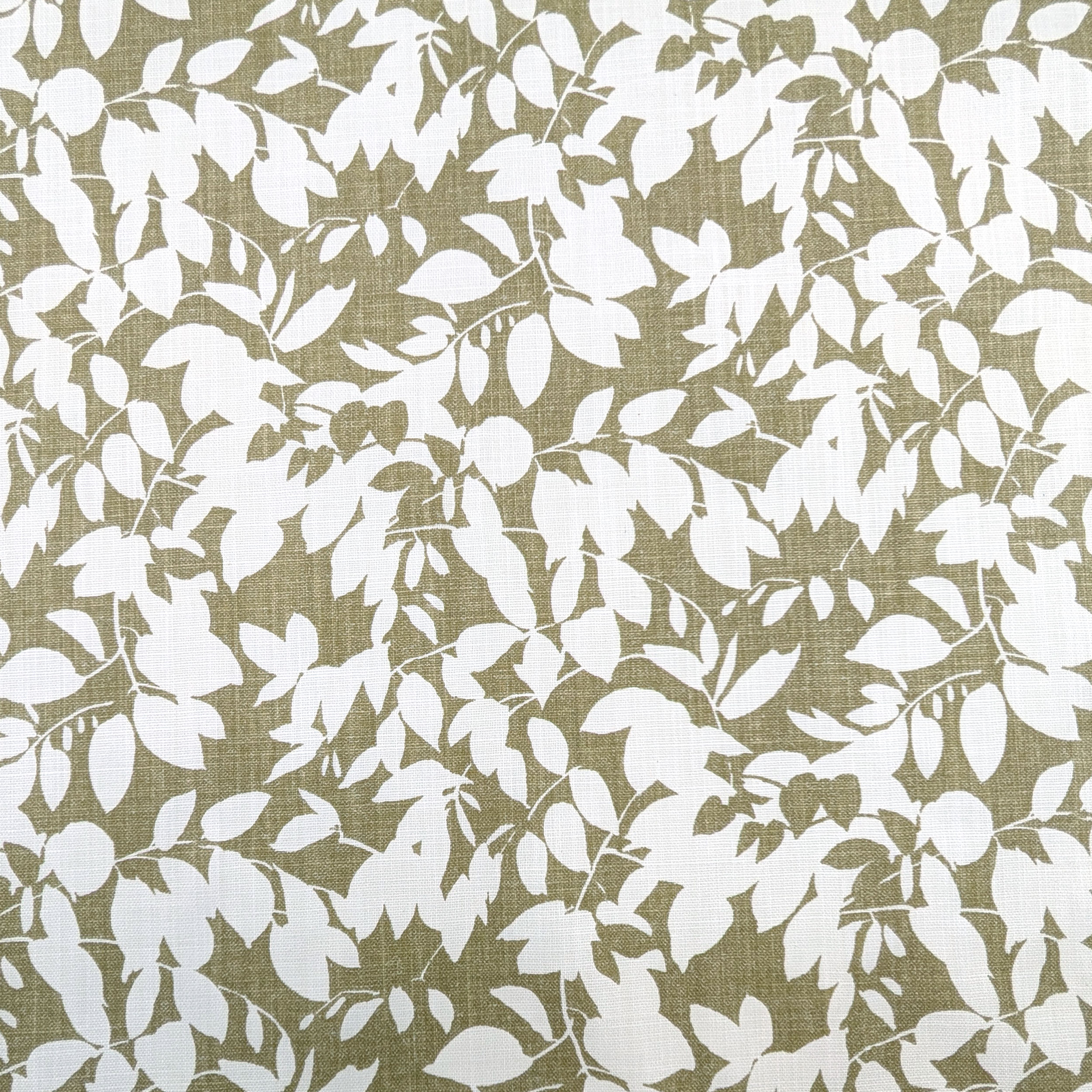 Cotton Linen Decor Leaves Background Olive Image