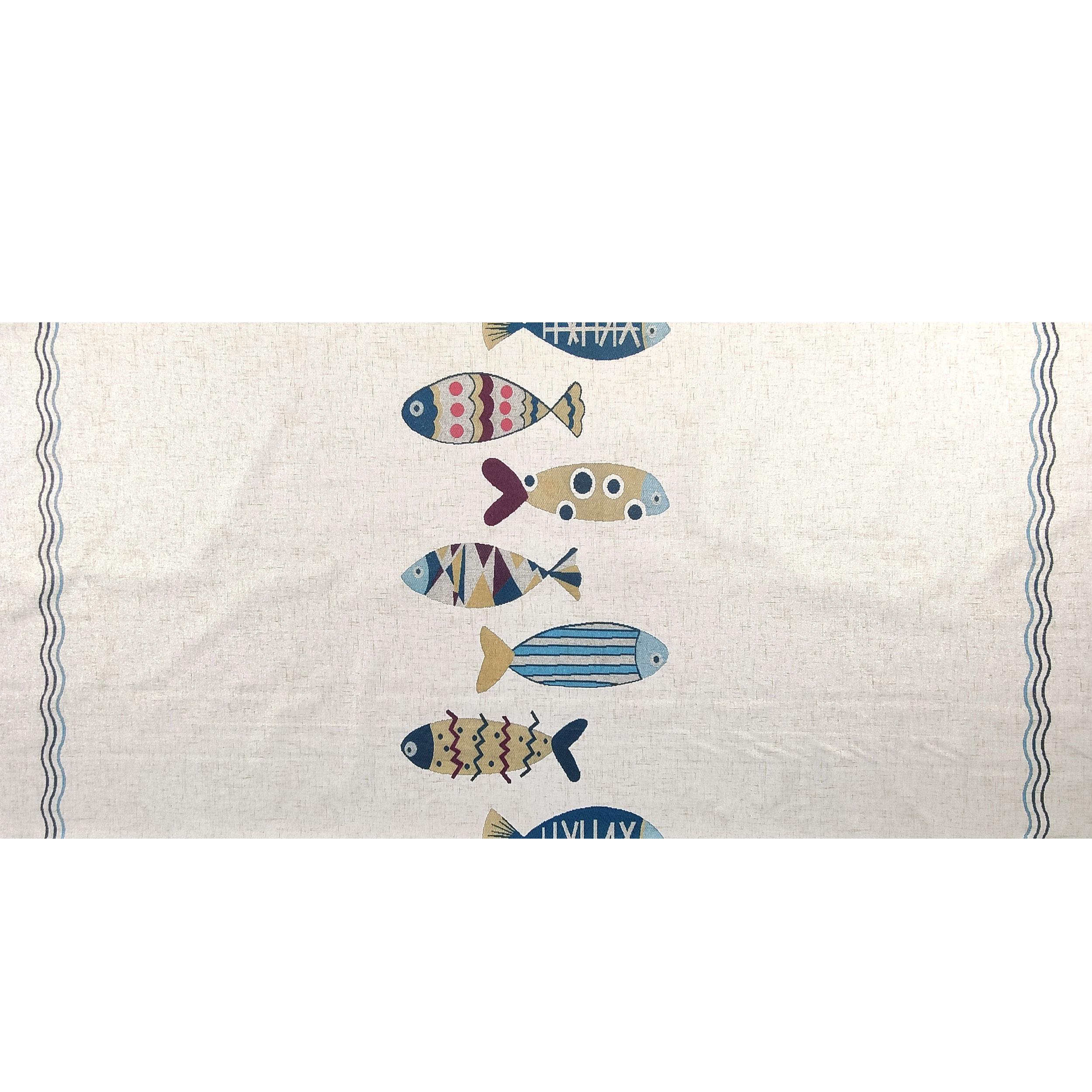 Tejido para Mantel Plastificado Pescado Doble Filo