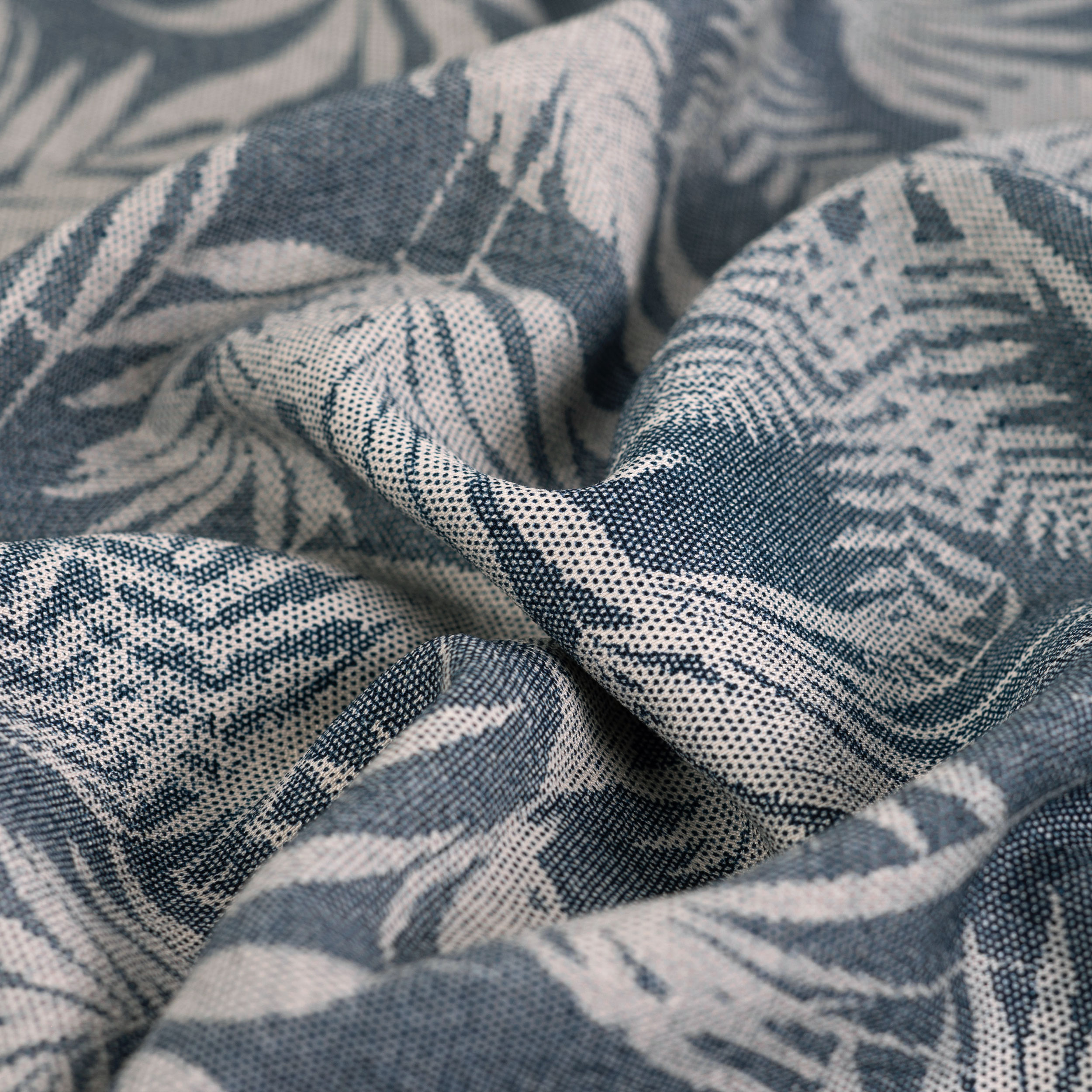 Viscose Palm Leaves Blue Background Image