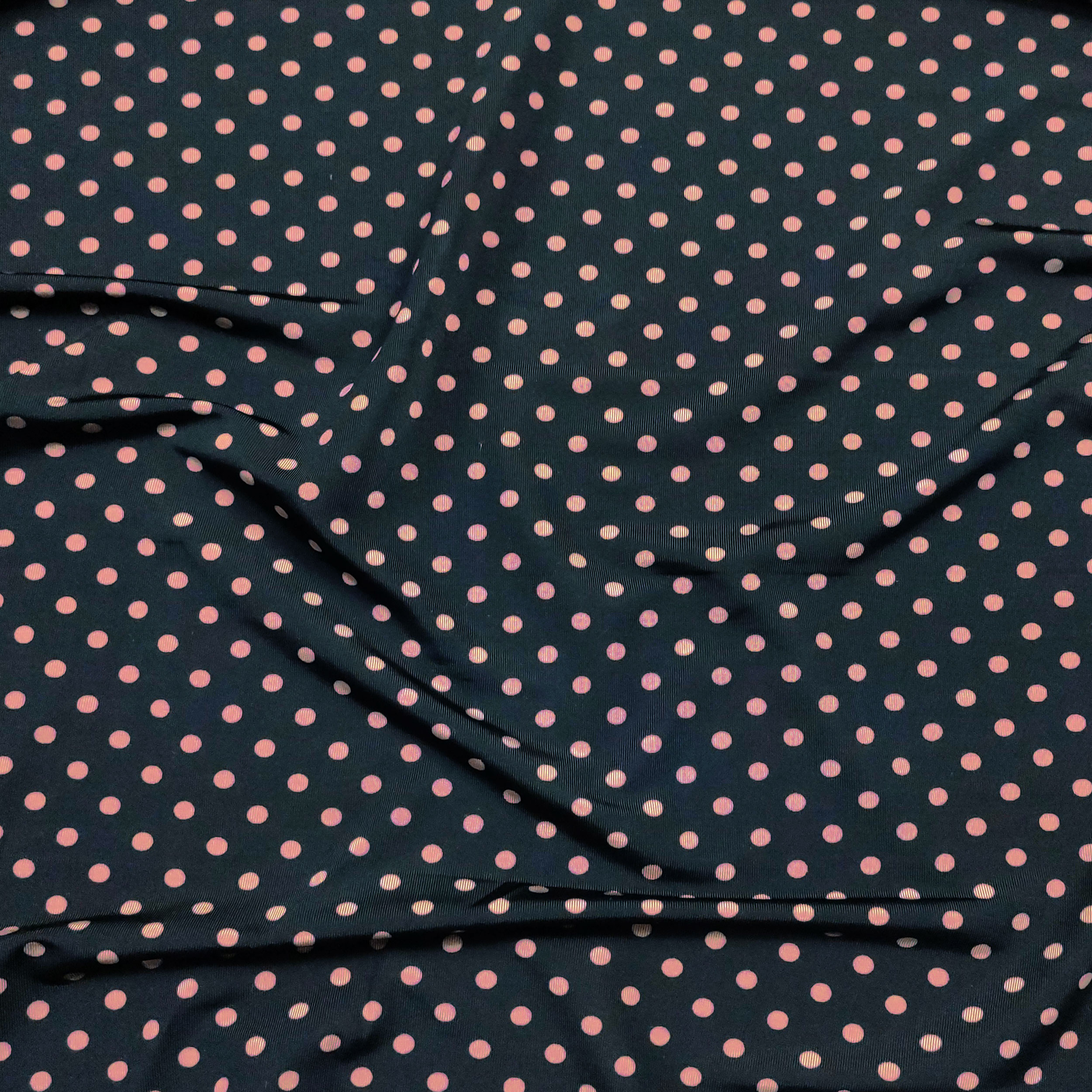 Viscose Silk Jersey Polka Dot Pink Antique Blue Background