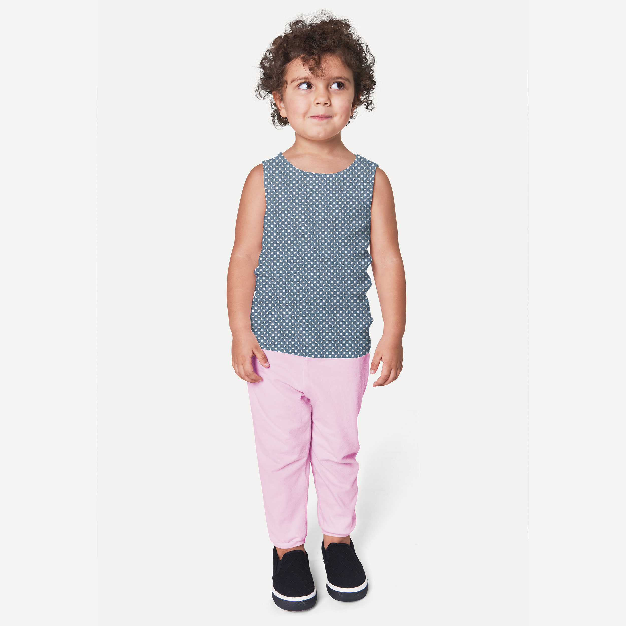 Baumwollstoff Avio Weiß Polka Dot
