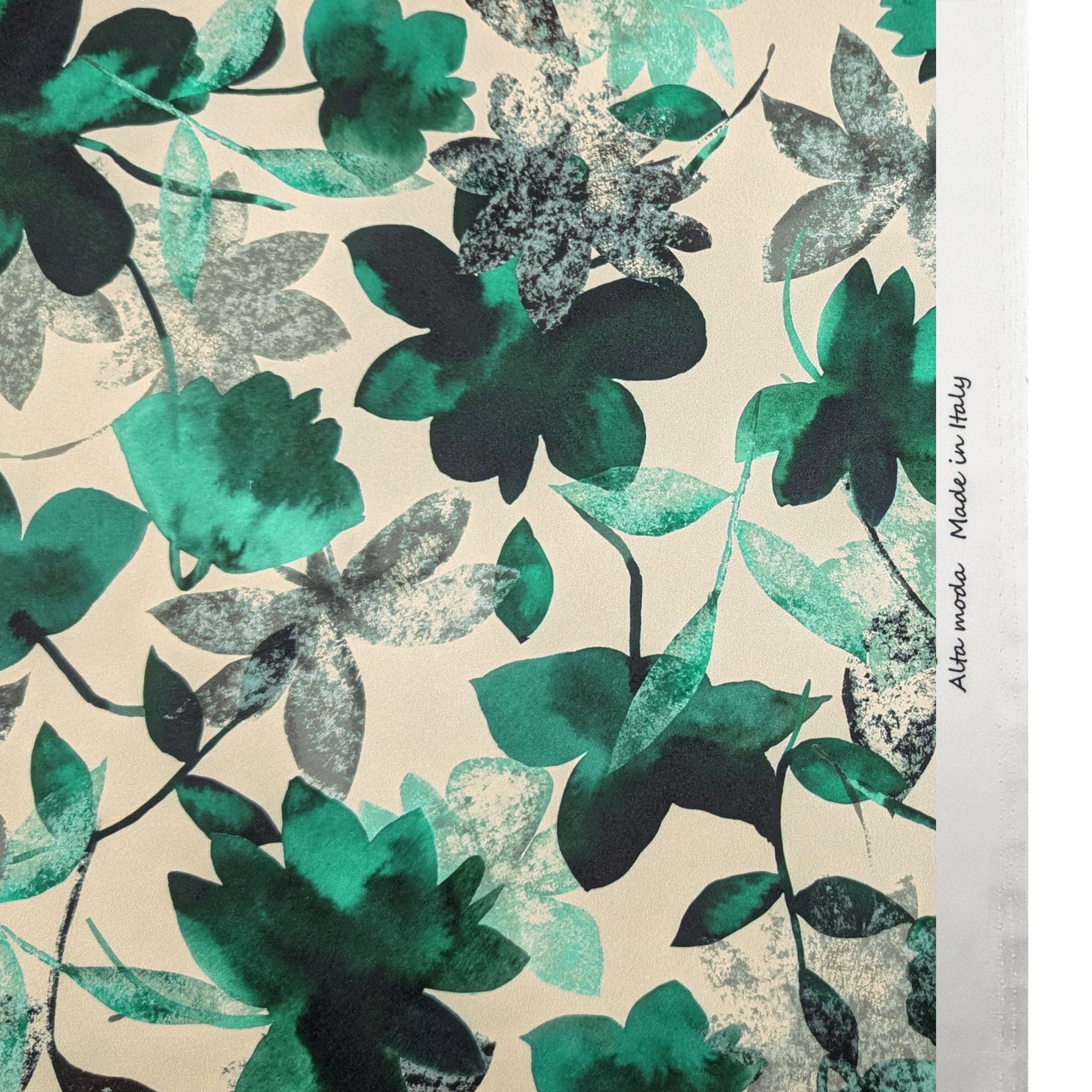 Set Satin High Fashion Green Flowers Image