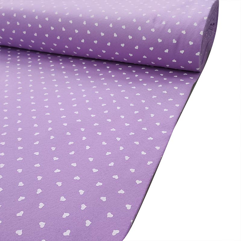 Soft Thin Felt - White Hearts Image