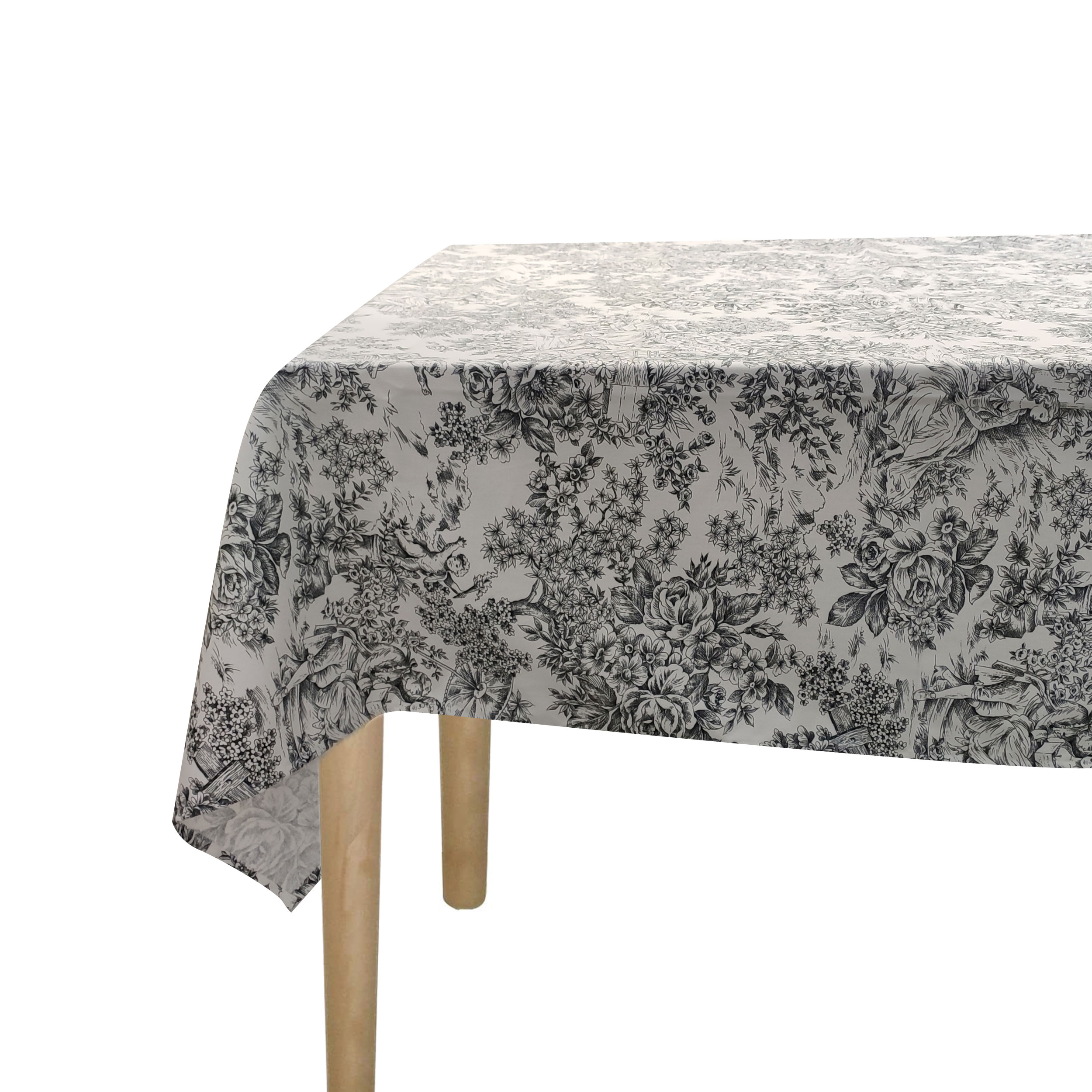 Toile De Jouy Schwarzes Tischtuch