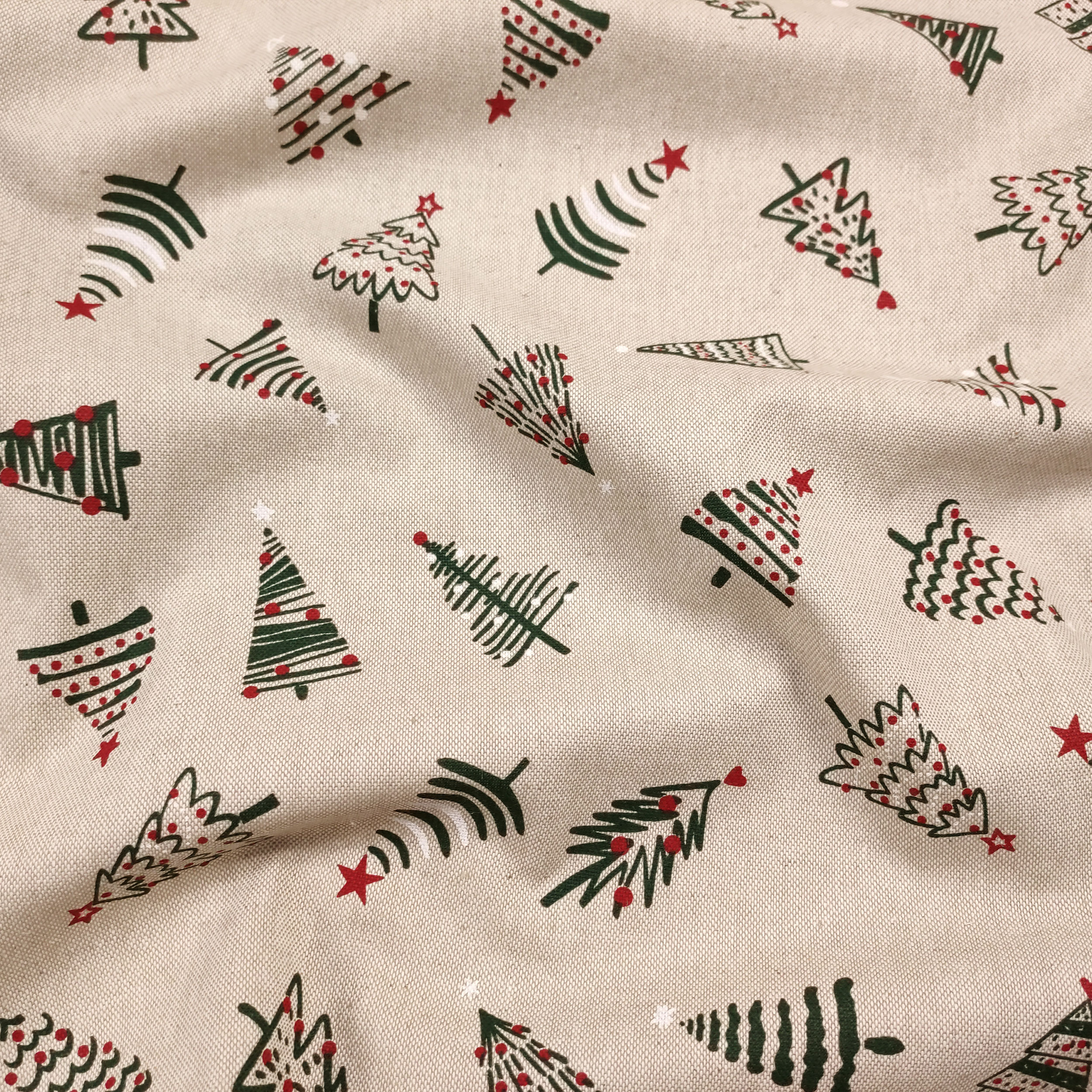 Panama pur coton motif arbre de Noël