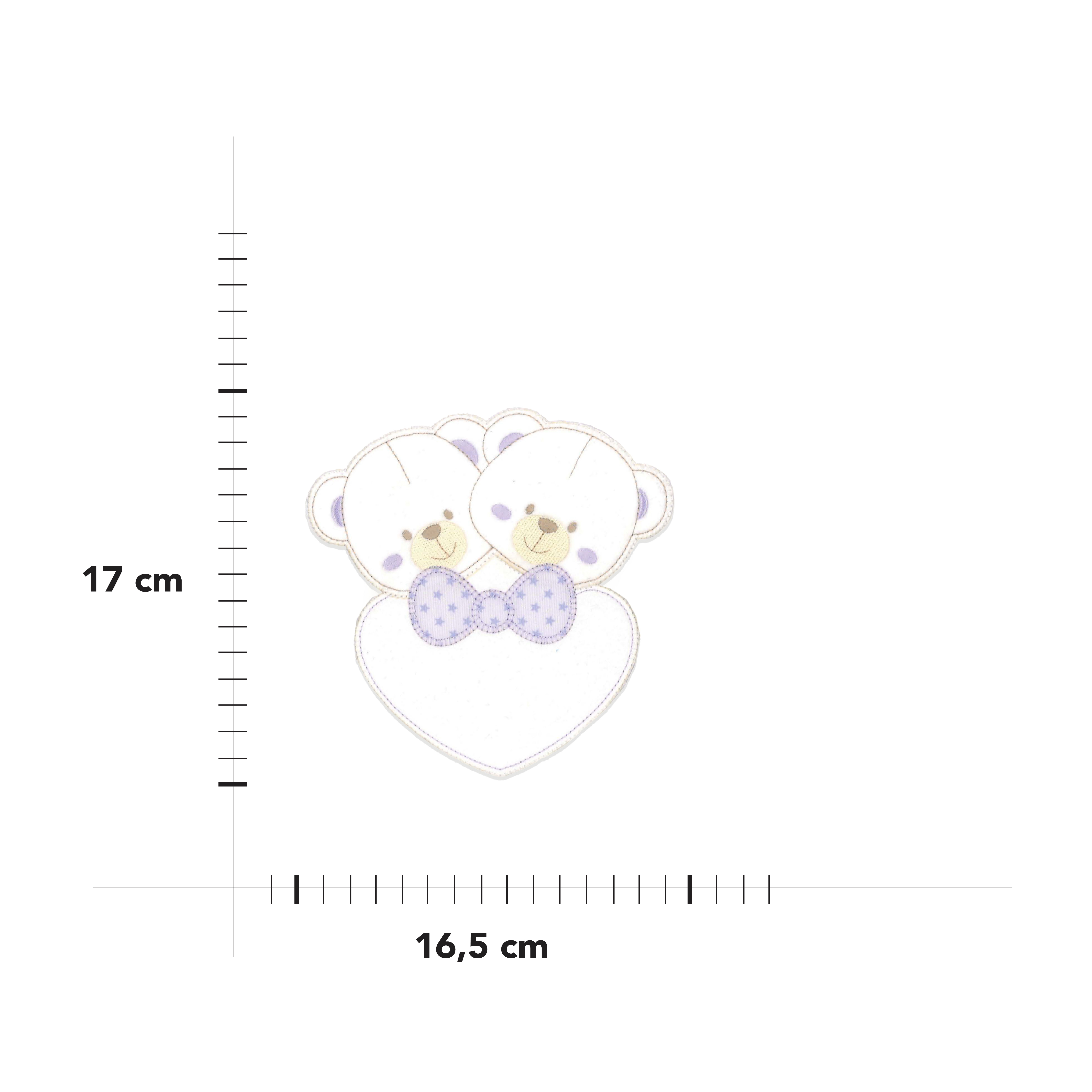 Applique Bears Heart with Bow Image