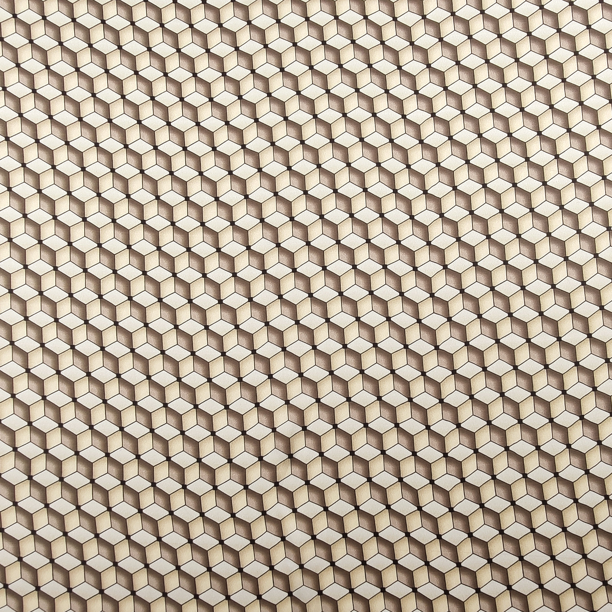 Satin Fashion Geometries Beige and Dove Grey