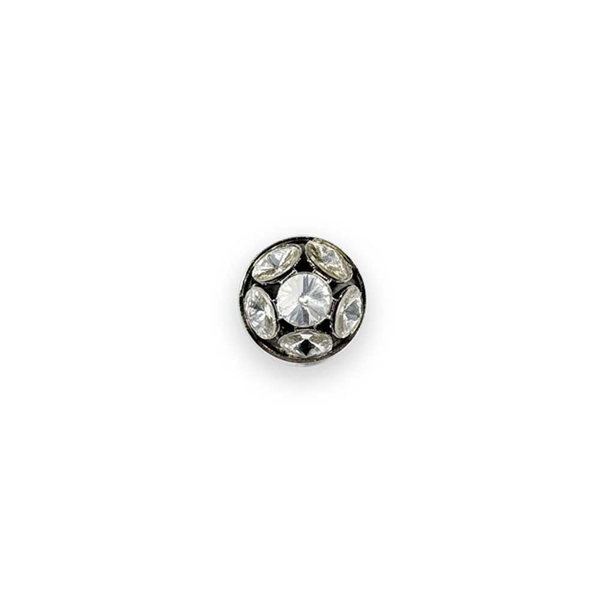 Rhinestone Silver Jewel Button Image