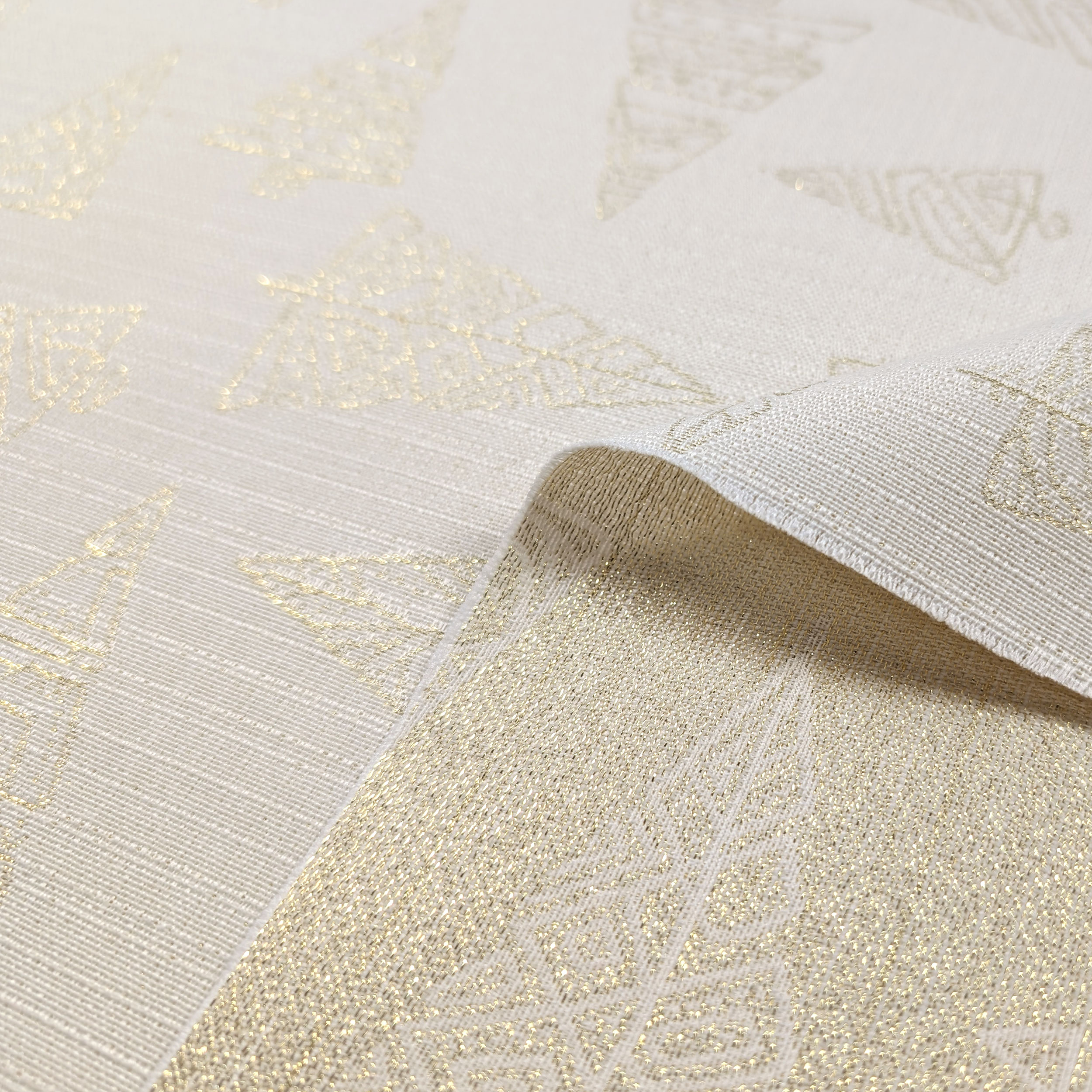 Christmas Jacquard with Golden Lurex Trees Image