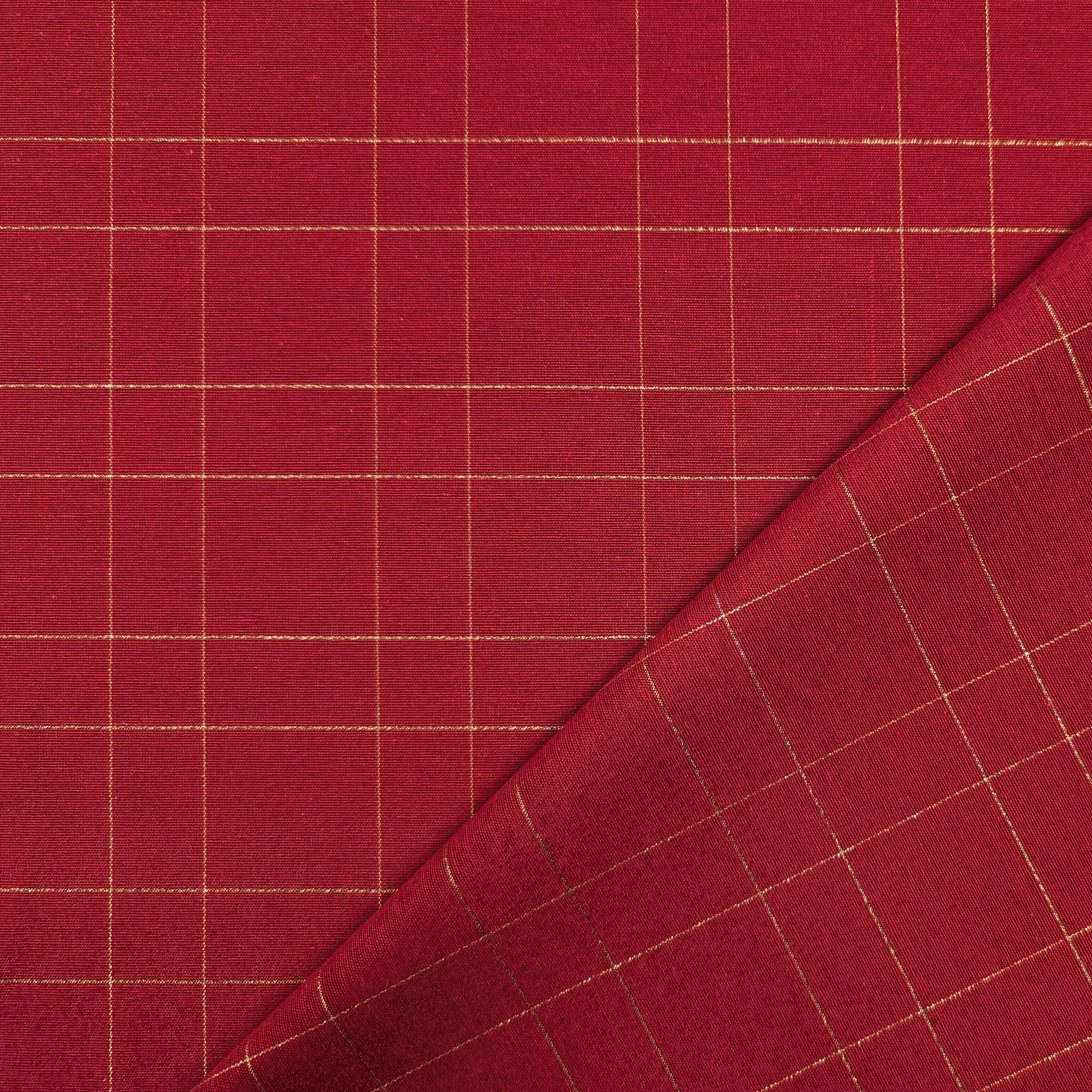 Mixed Cotton Christmas Red Stripes Gold Lurex Image