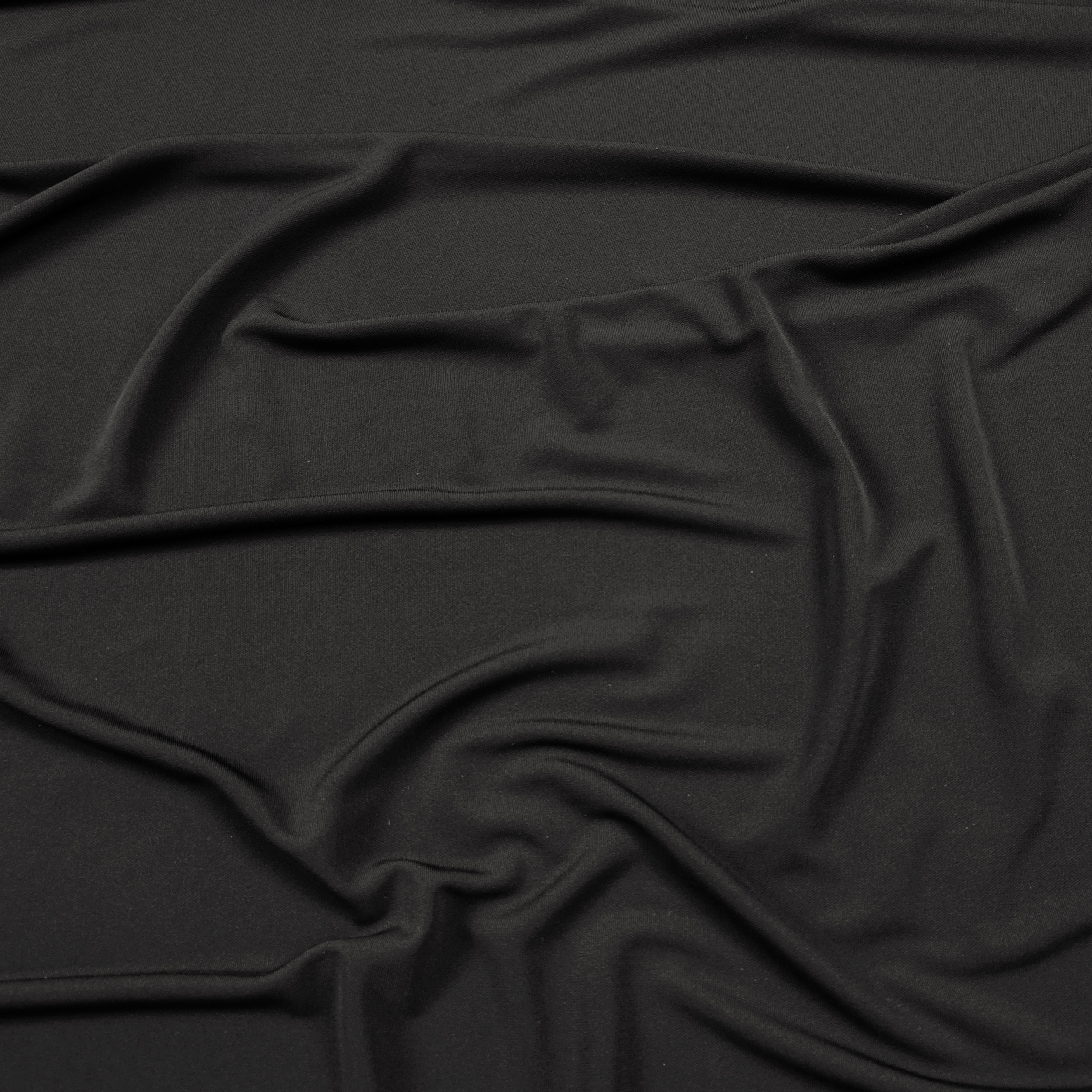 Black Natural Silk Viscose Jersey