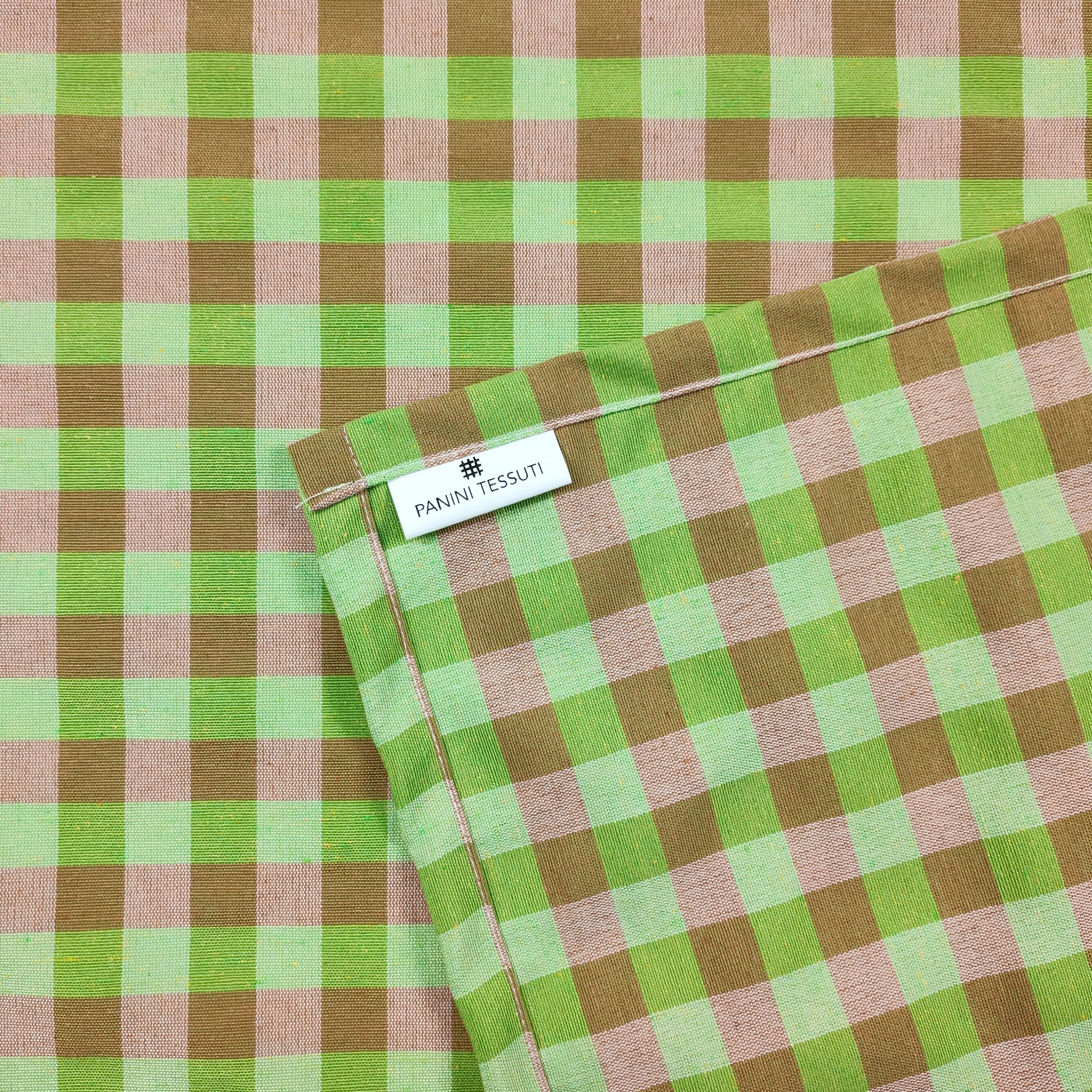 Tablecloth Green Checked Camel 140x240 cm Image