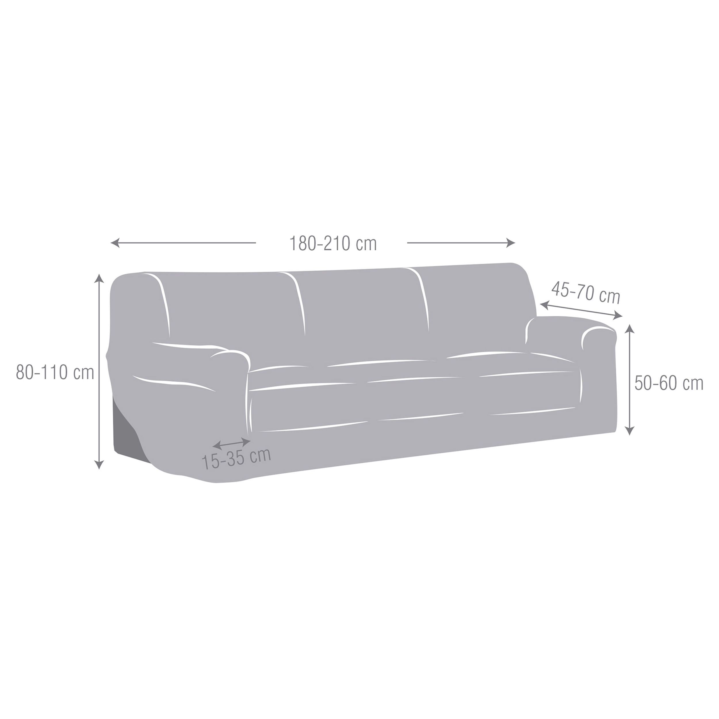 Bi-elastic Solid Grey Slipcover