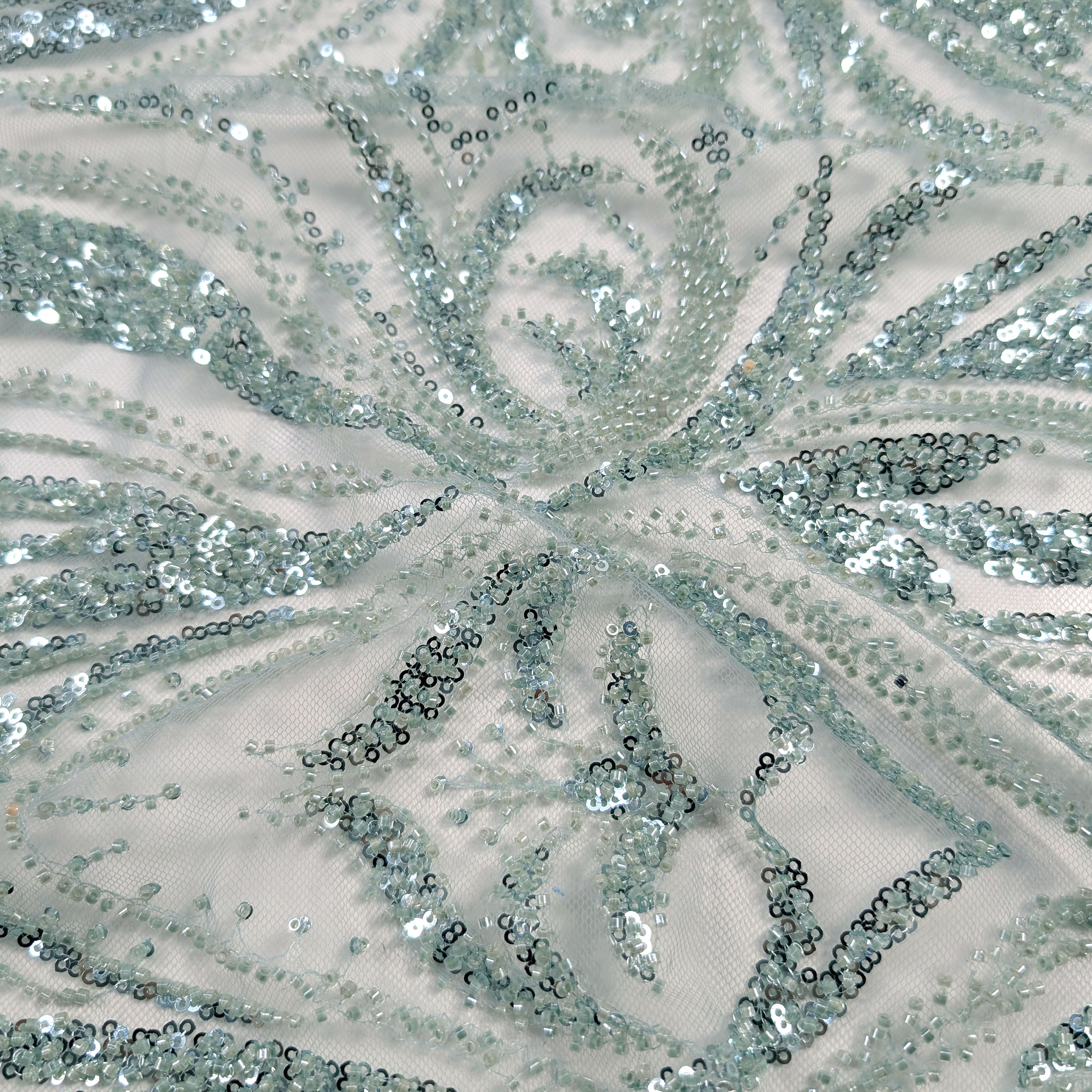 Fabric Sequins Embroidery Mint Image