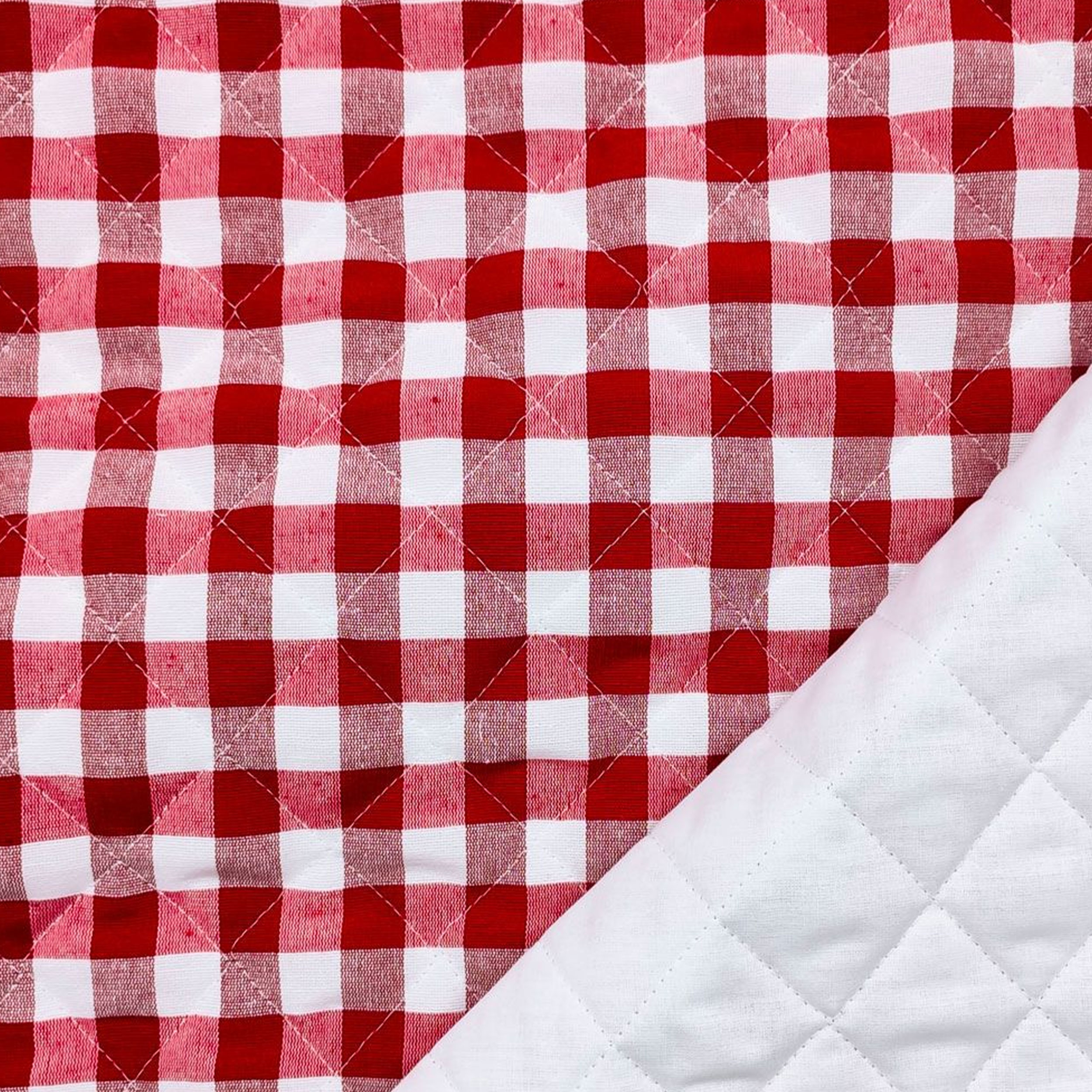 Quilted Gingham - Burgundy  Image