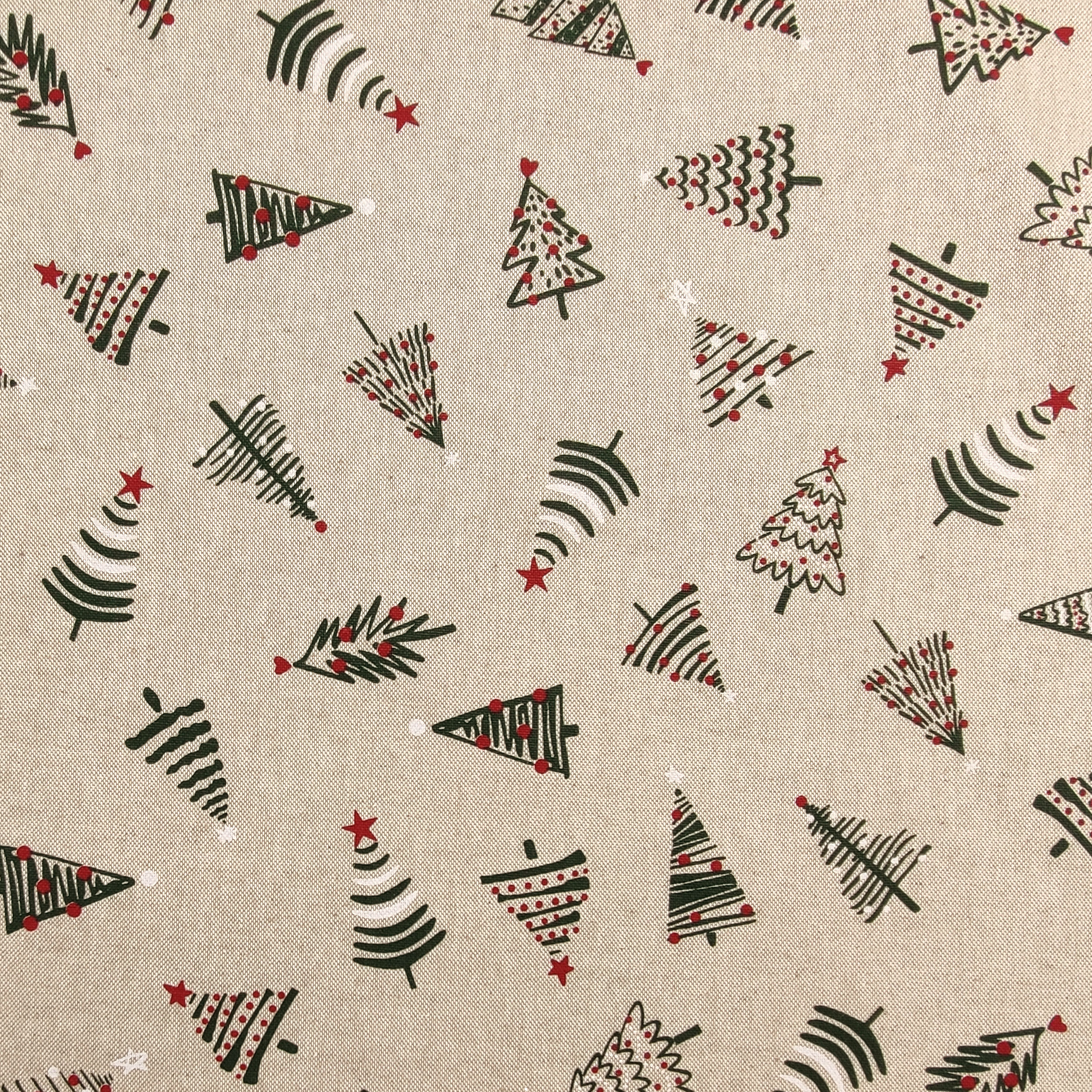 Panama pur coton motif arbre de Noël
