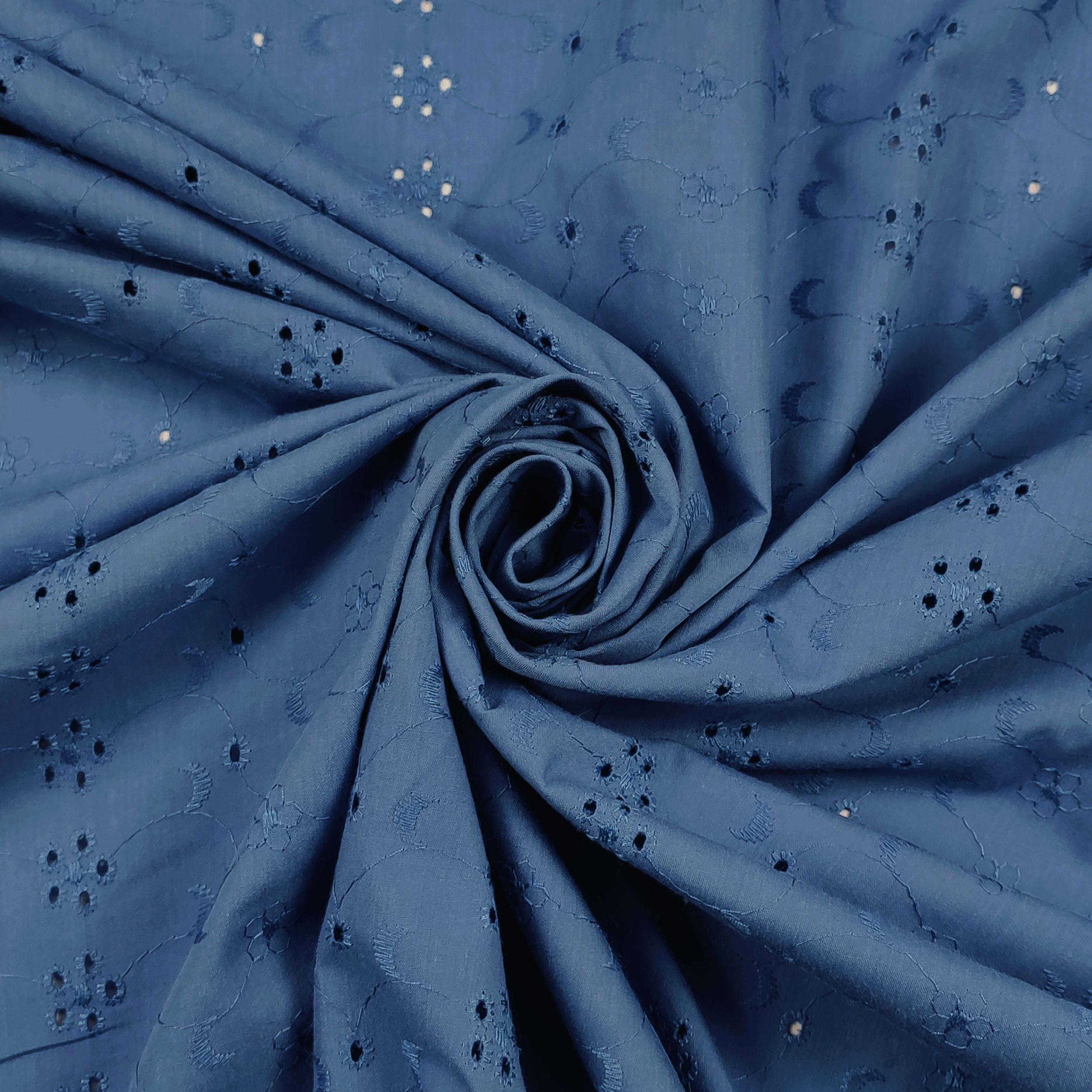 Unicolour Broderie Anglaise Embroidered Suns, Moons, Flowers Image
