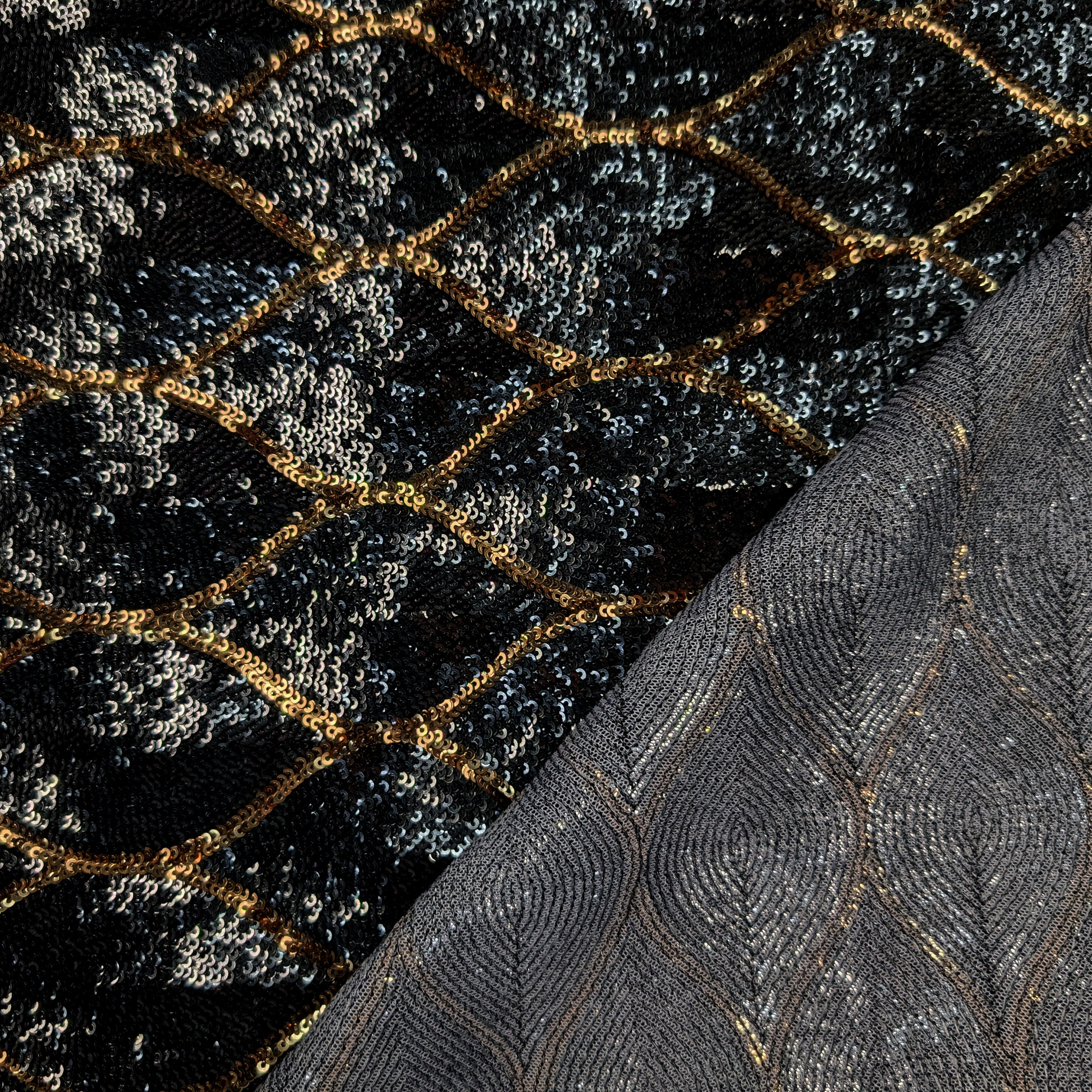 High Fashion Sequins Black and Gold Image