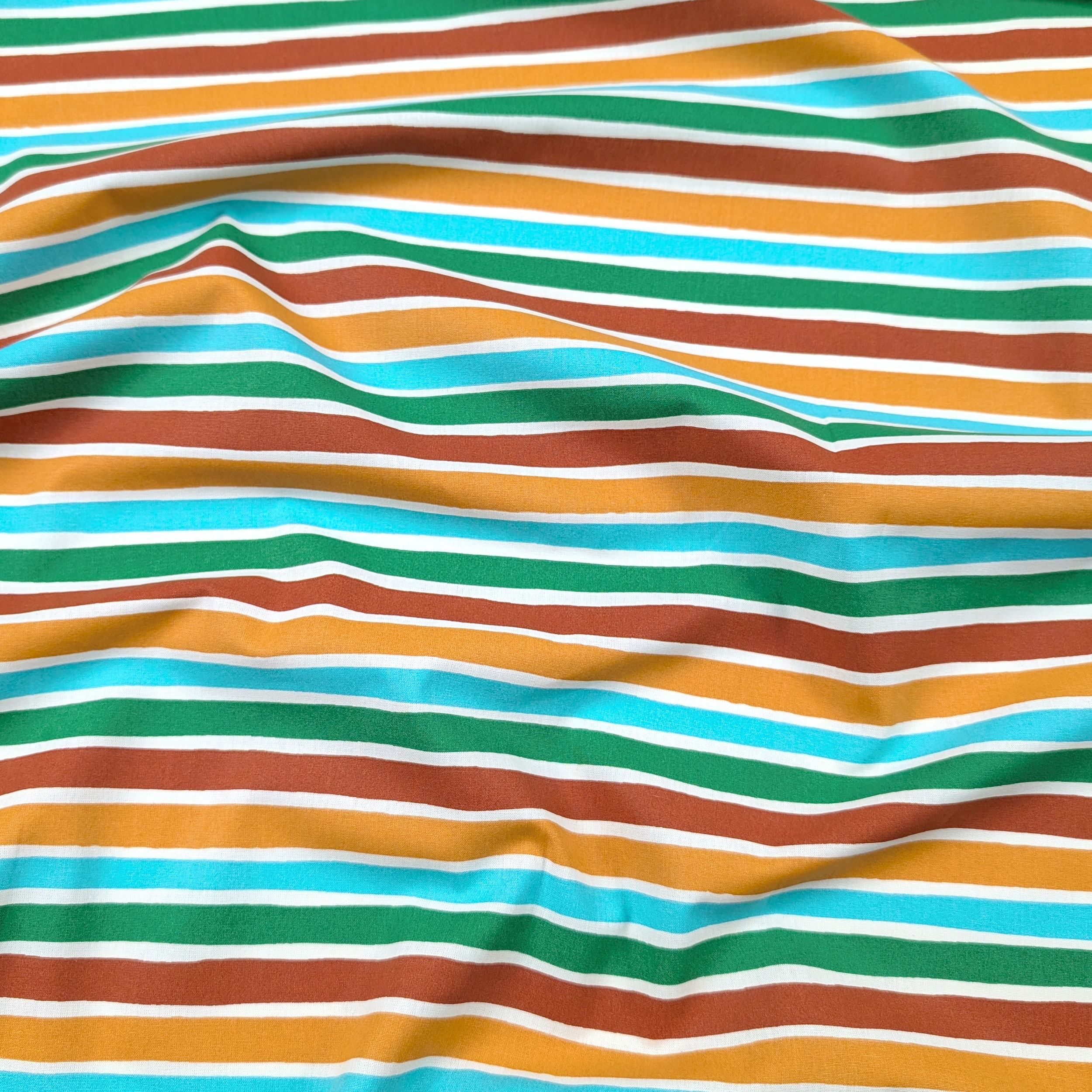 Multicoloured Striped Cotton Poplin Image