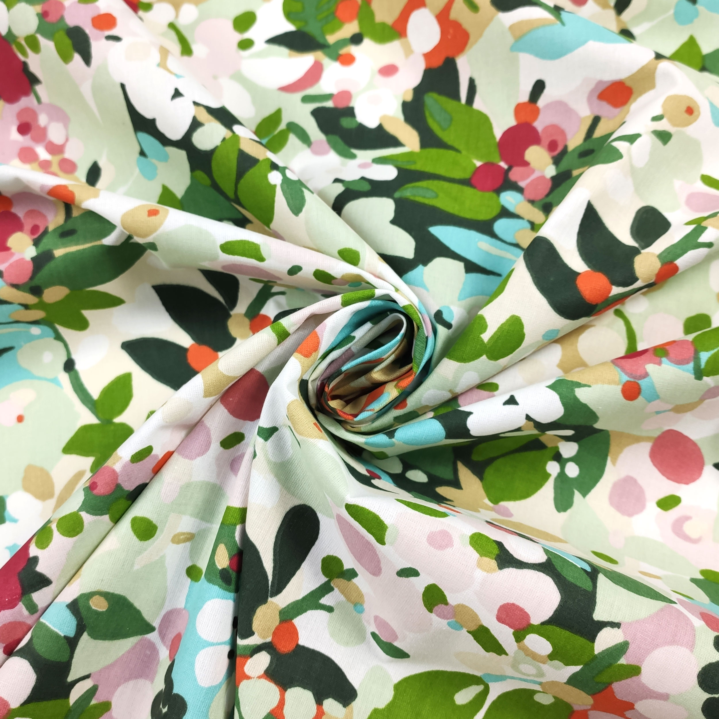 Mélange de coton Fantaisie florale multicolore Image