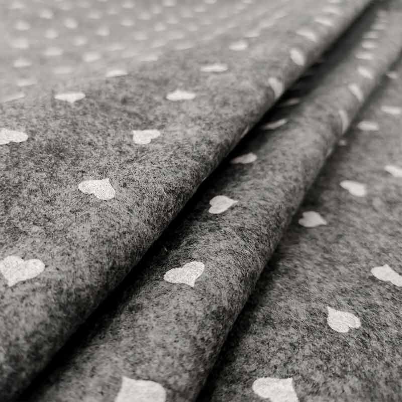Soft Thin Felt - White Hearts Image