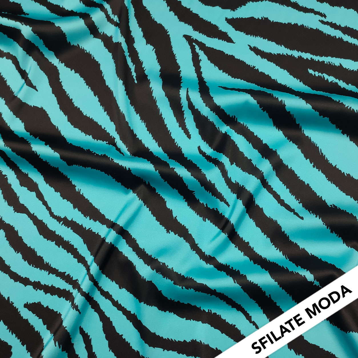 Elastisches Rasiersetato Moda Zebrato Turchese