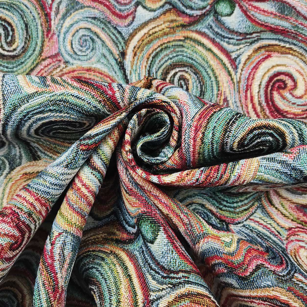 Upholstery Gobelin - Colorful Spirals Image